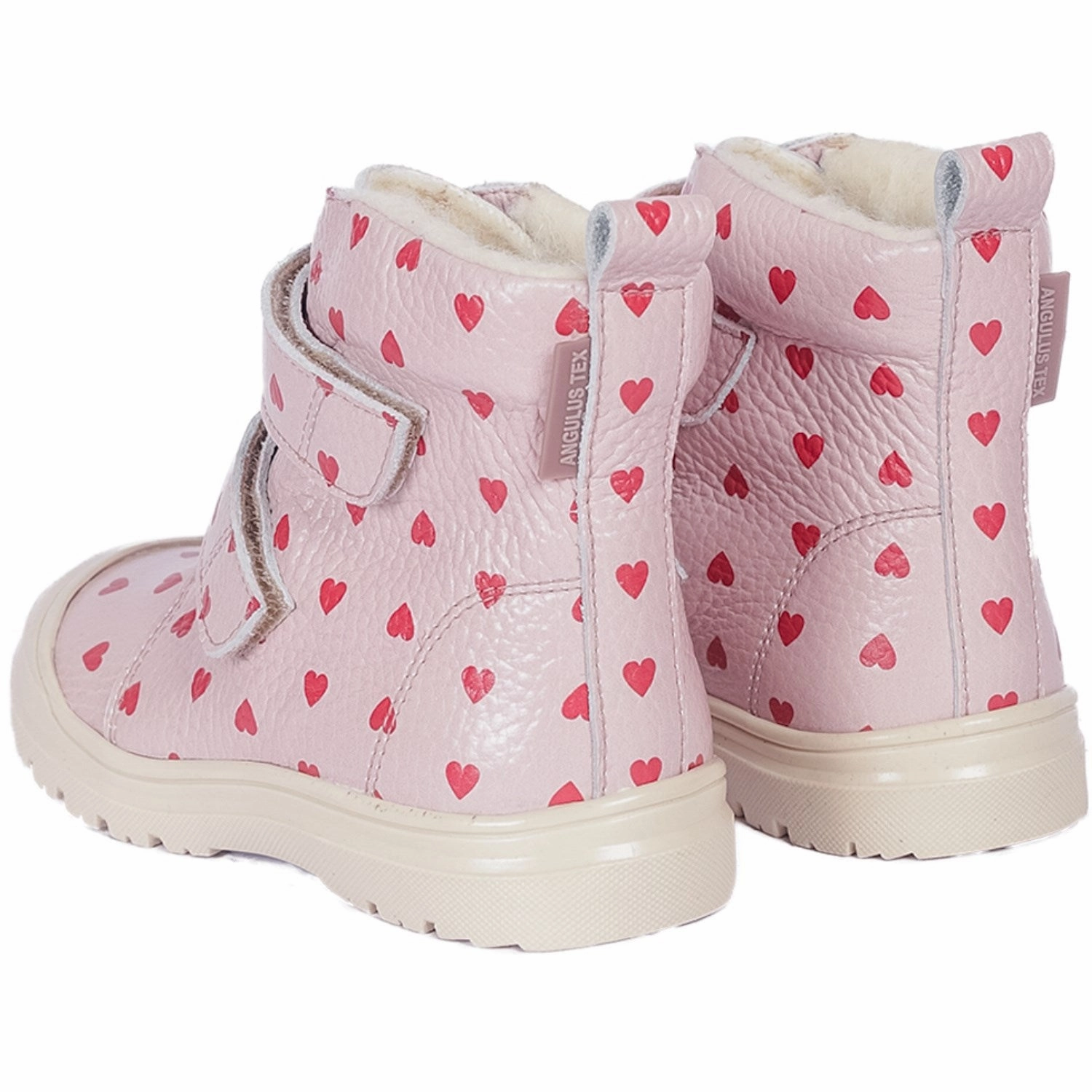 Angulus Rose Hearts Tex-Boot With Heart Print And Wool Lining Easy Entry