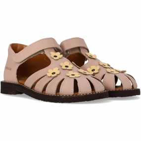 Angulus Rosebud/Mellow Yellow Sandal Med Blomsterapplikationer Leisure Vibe Comfortable Footwear for Summer