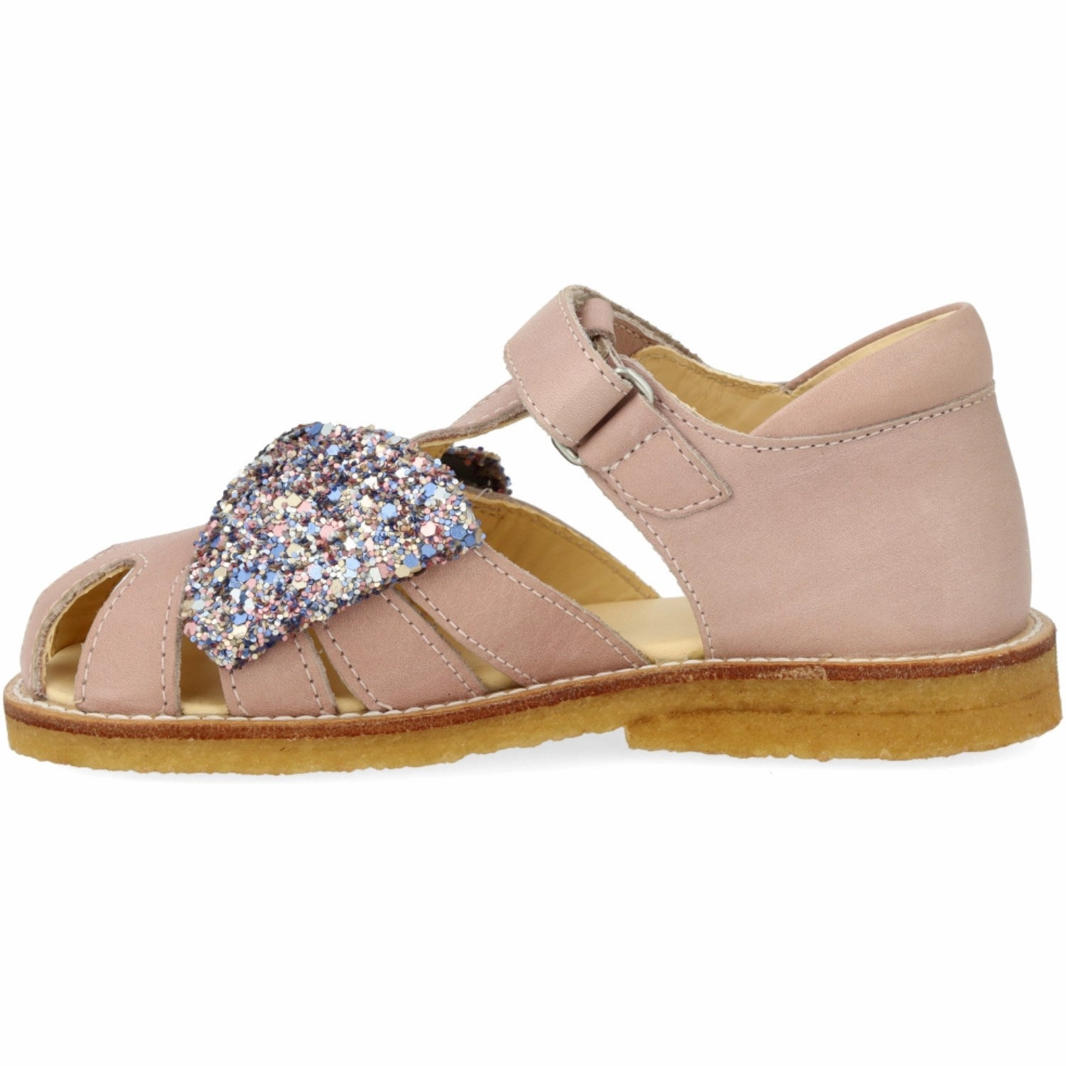 Angulus Rosebud/Pastel multi glitter Sandal Med Glittersl?jfe Og Velcro Closure Functional