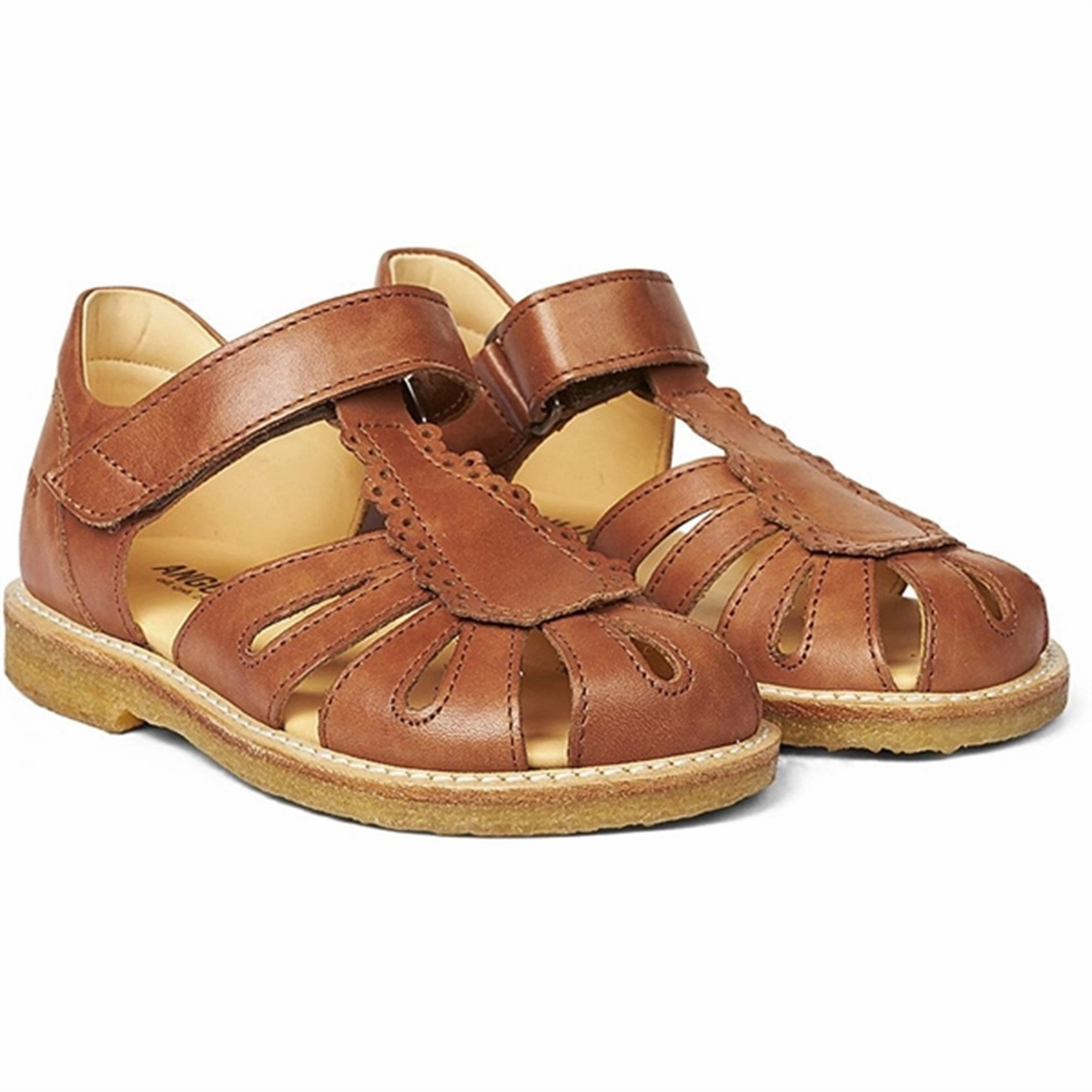 Multi Density Cushioning Angulus Sandal W. Velcro Tan