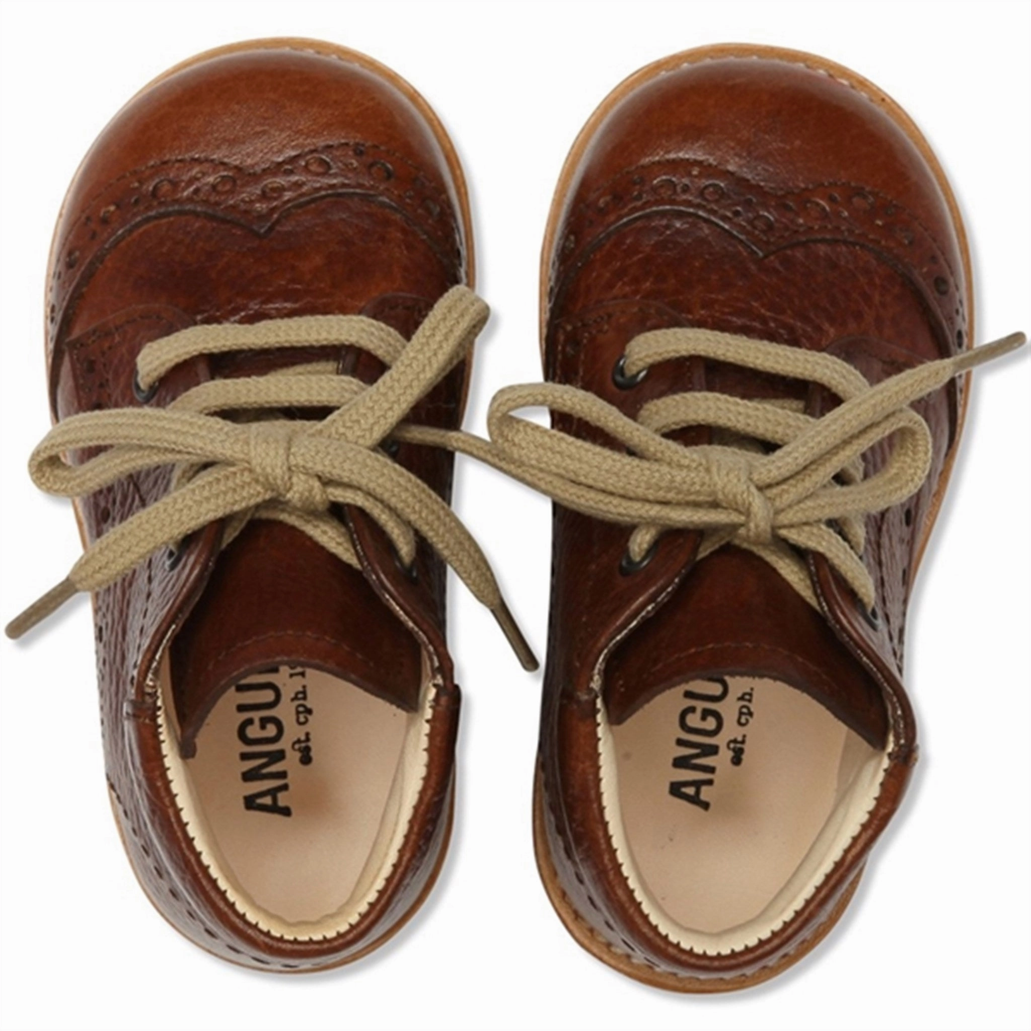 Angulus Shoe With Laces Cognac Stable