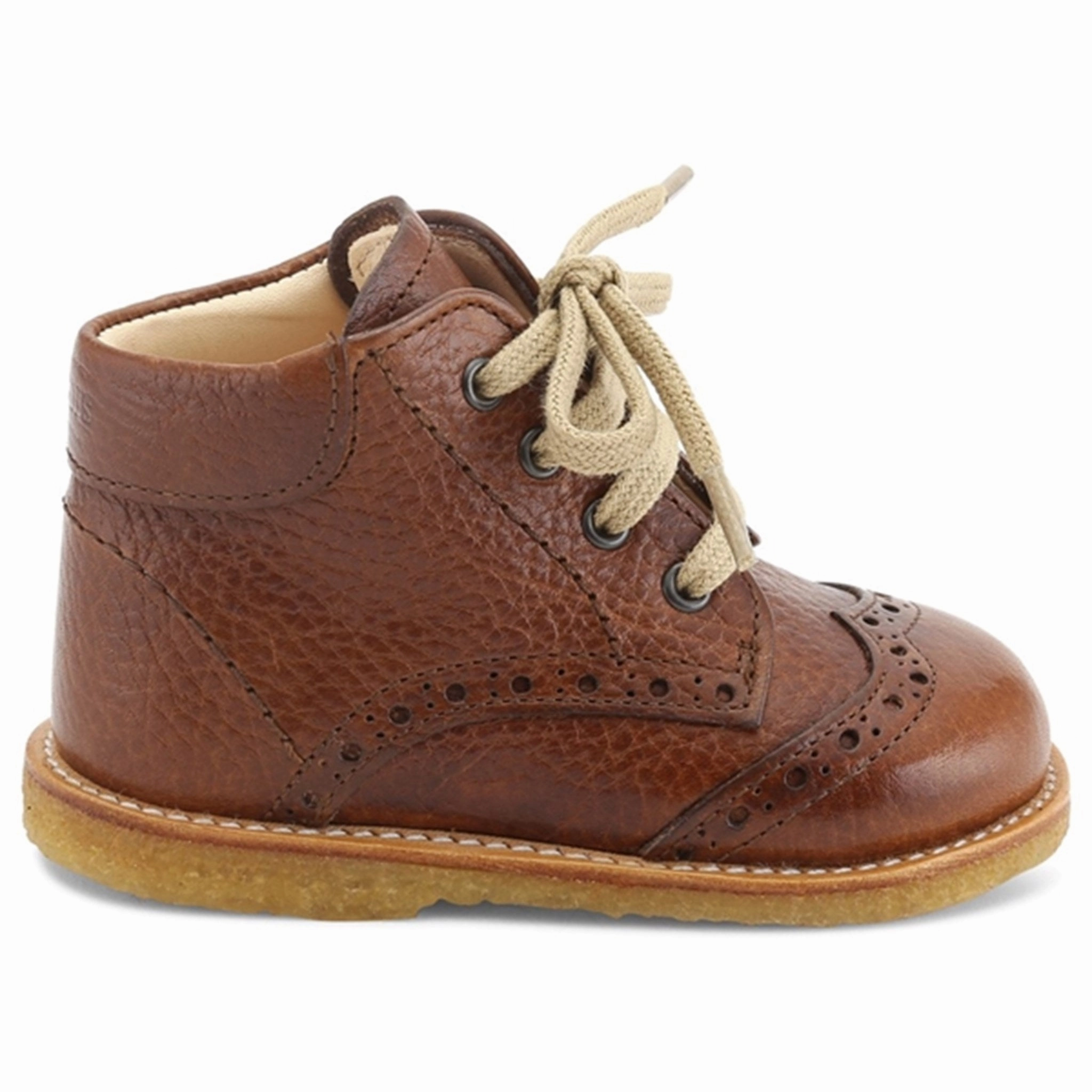 Hop Hike Foot Friendly Angulus Shoe With Laces Cognac