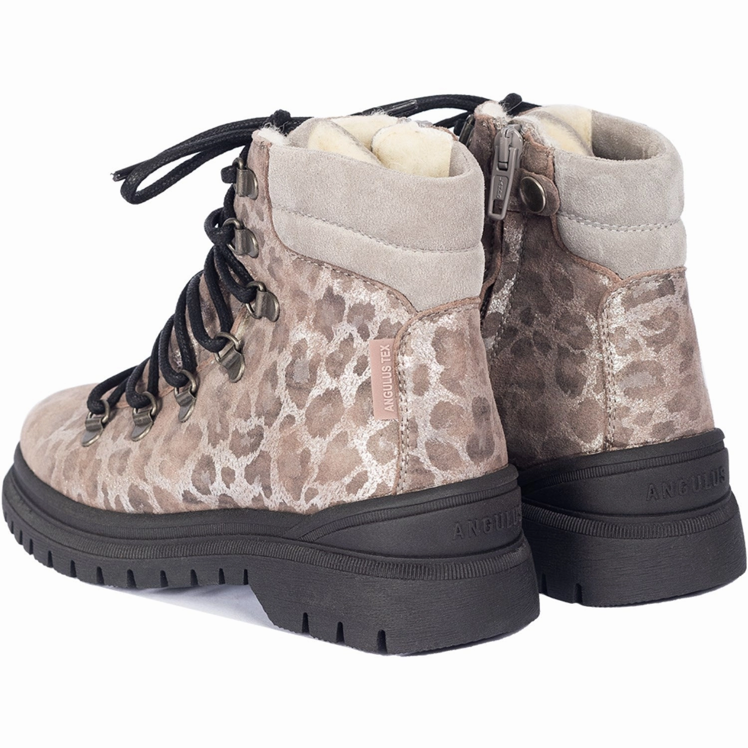 Angulus Silver Leo/Gray Tex Lace-up Boot with Wool Lining Waterproof Trail Exploration