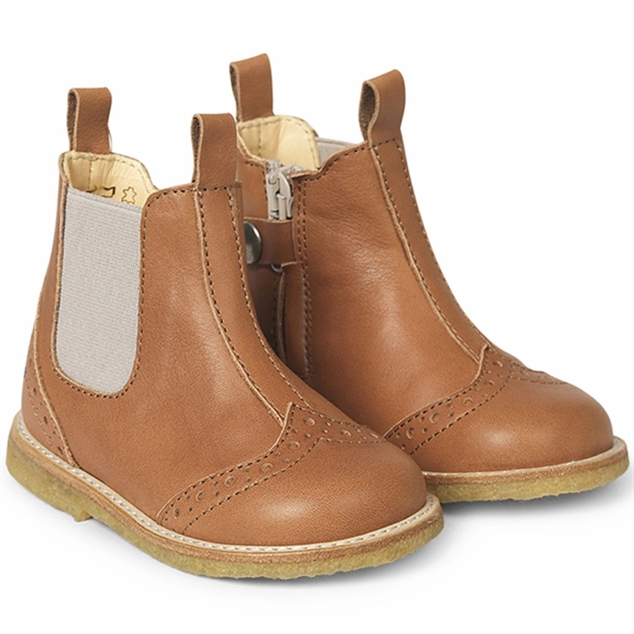 Angulus Starter Boot w. Zip Cognac/Beige 6024-101-7511-1545-010 Lightweight Construction Comfortable Walk