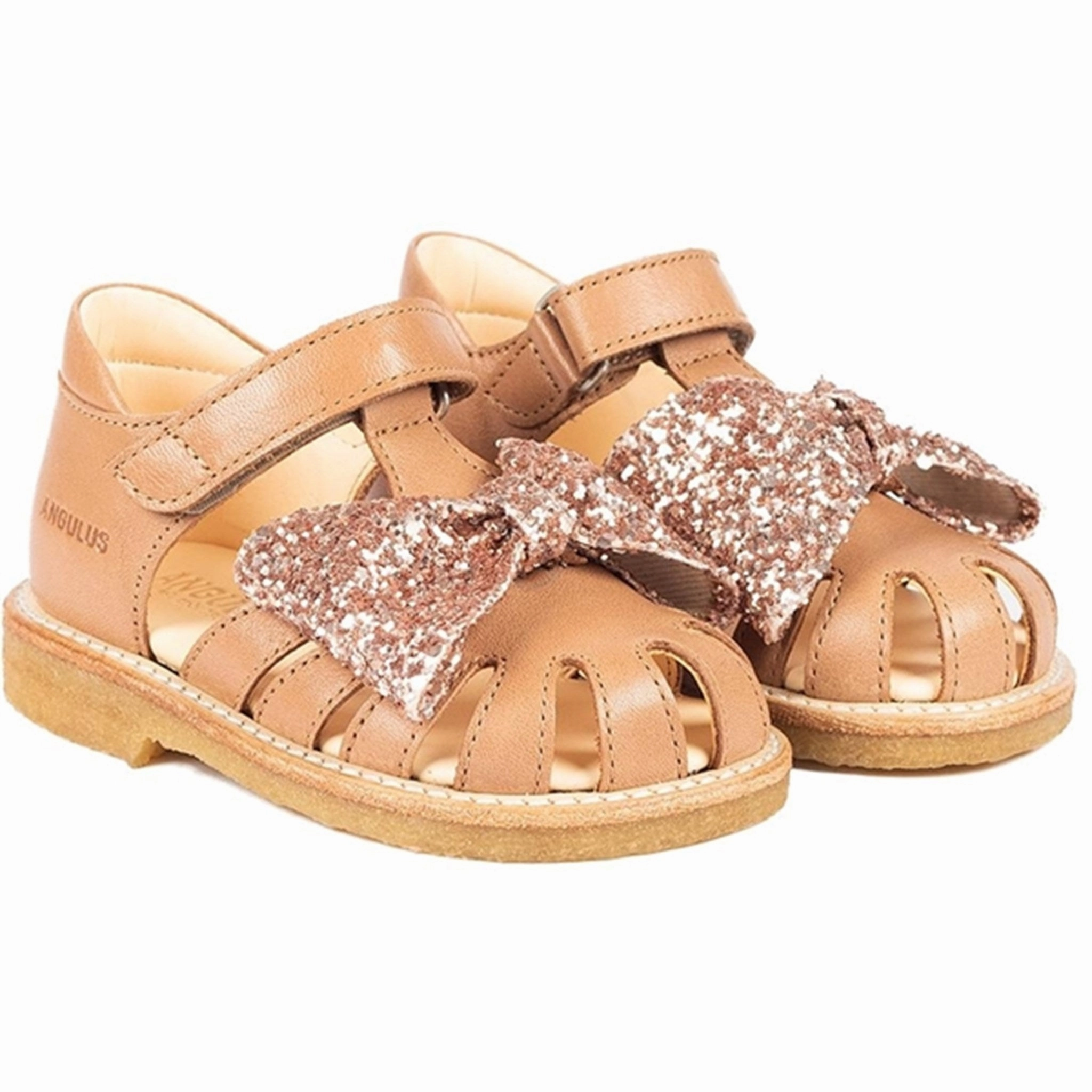 Seaside Stroll Angulus Starter Sandals Almond/Maple Glitter