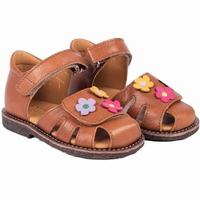 Open Toe Water Resistant Angulus Starter Sandals Cognac