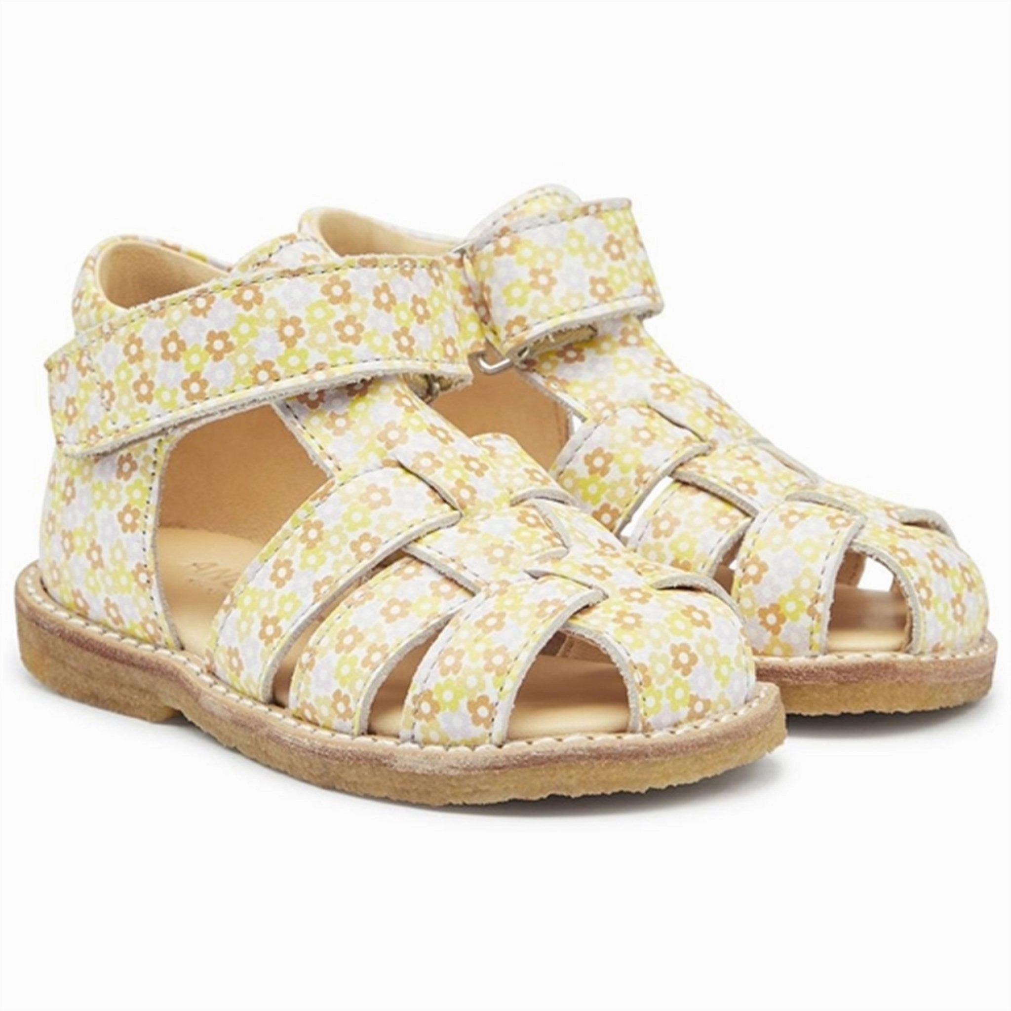 Angulus Starter Sandals Yellow Flower Print Stylish Shoes