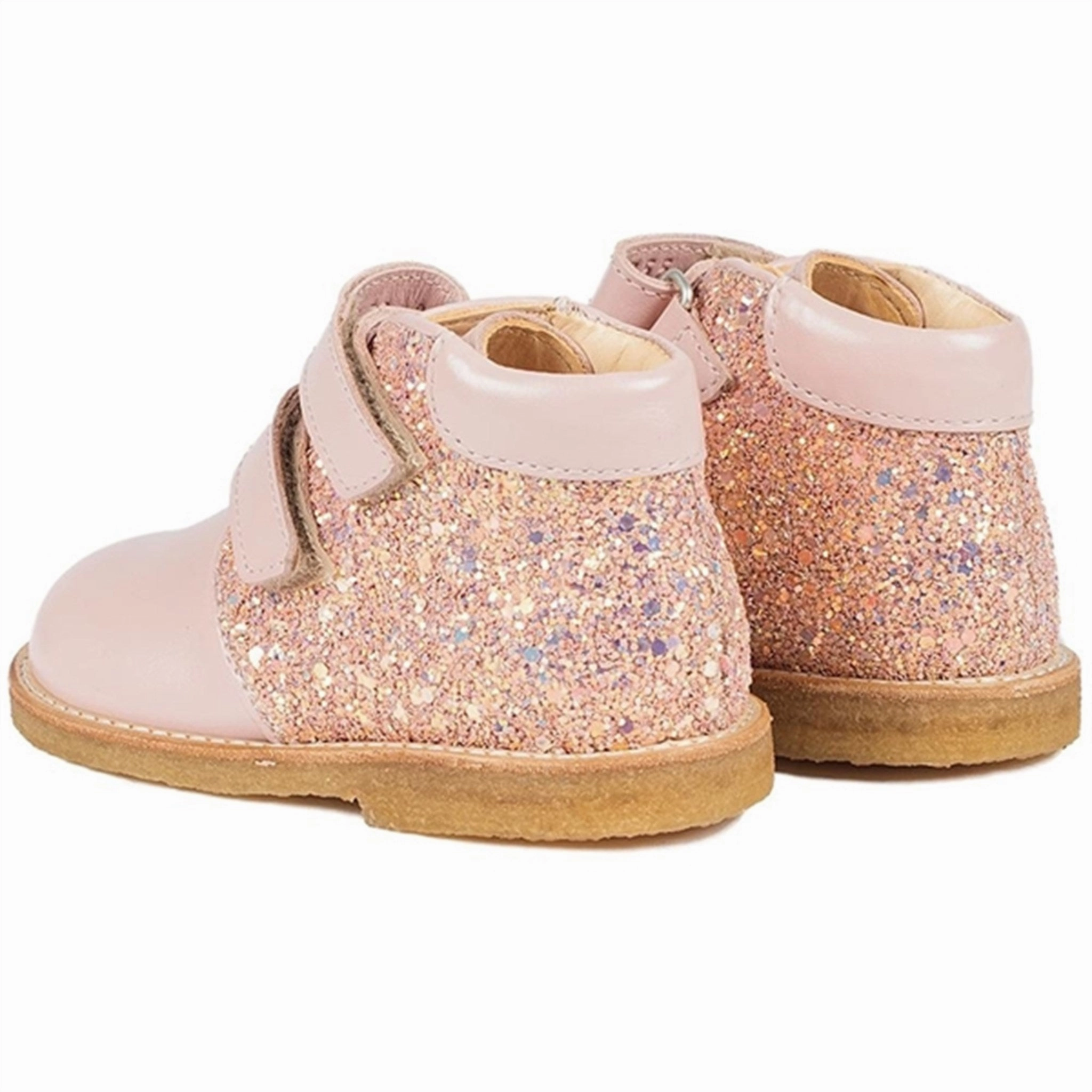 Angulus Starter Shoe Pale Rose/Rose Glitter Grippy Sole Stylish Upper