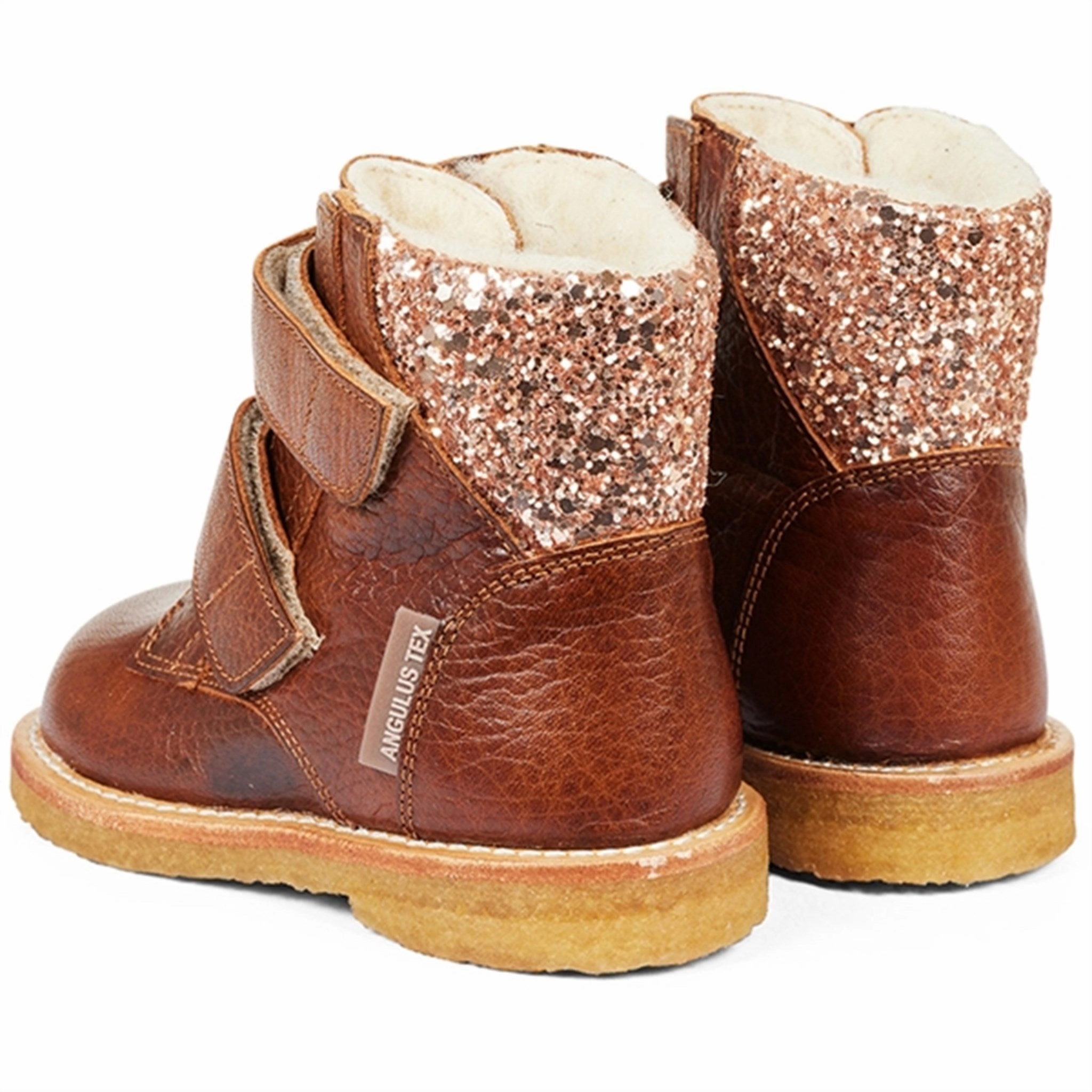 Minimal Color High   Quality Leather Angulus Starter Tex boots With Velcro Cognac/Maple