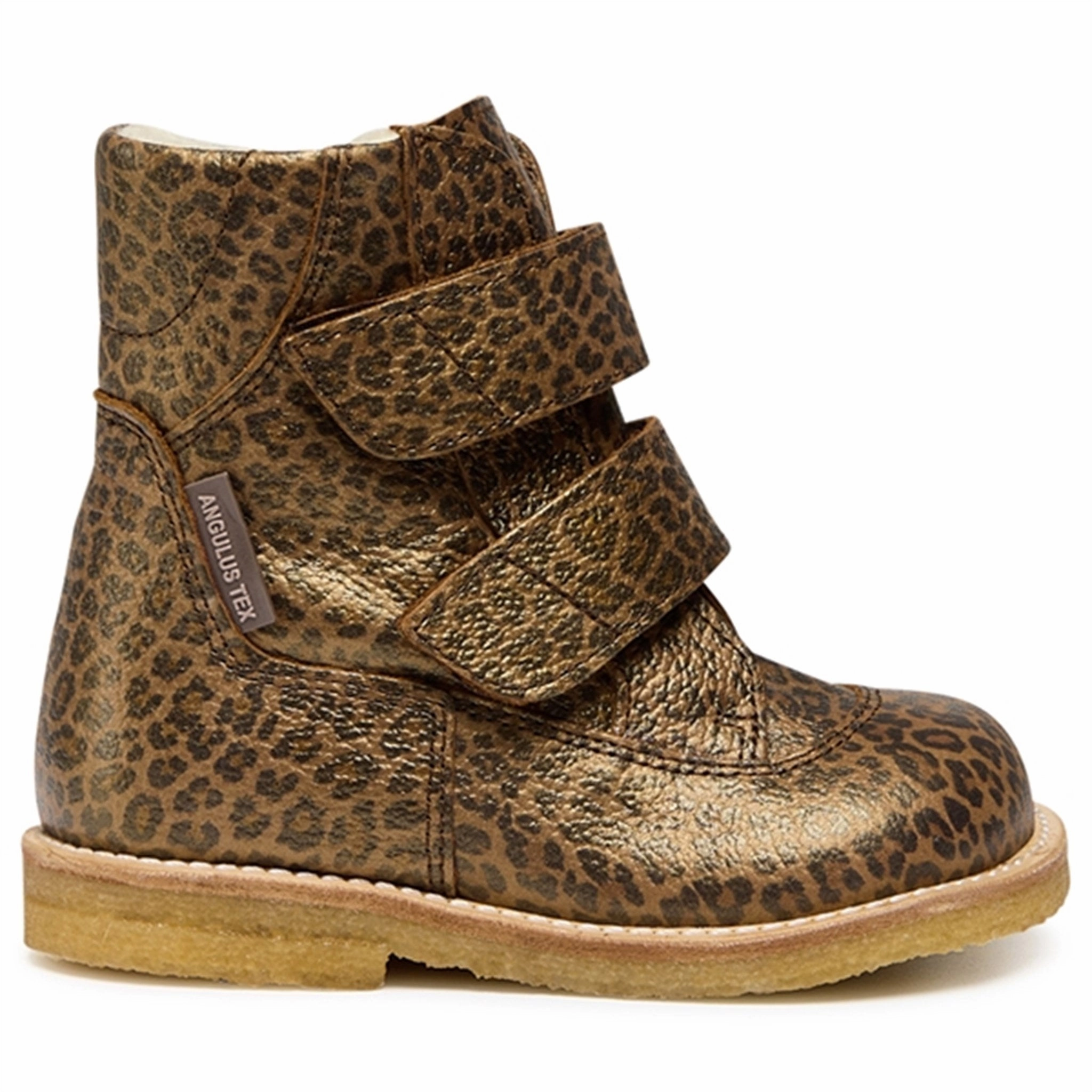 Angulus Tex Boots w Velcro Brown Leo Teen Pick Matte Tone
