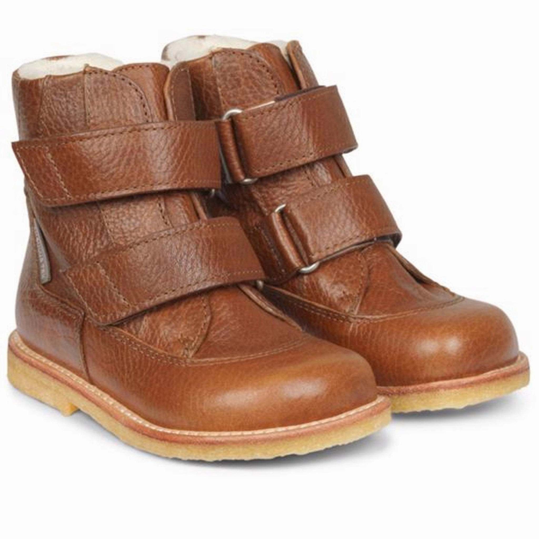 Angulus Tex Boots w. Velcro Cognac Slip Resistant Rough Trail Hiker