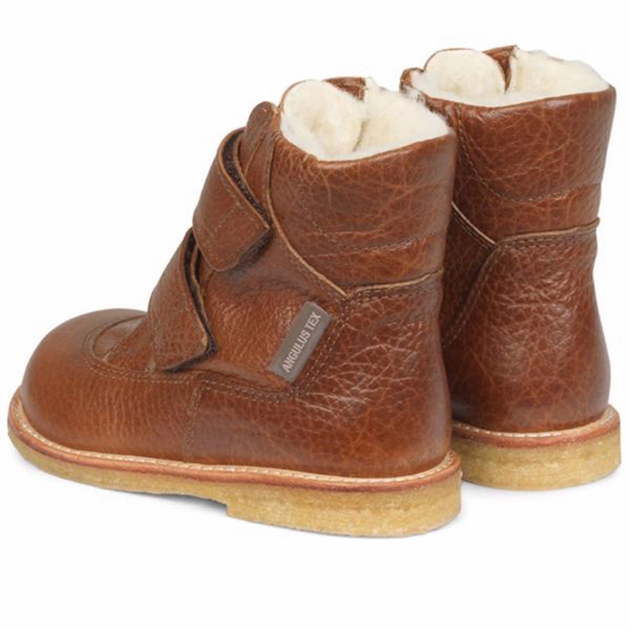 Angulus Tex Boots w. Velcro Cognac All Weather Mountain Hike Breathable Design
