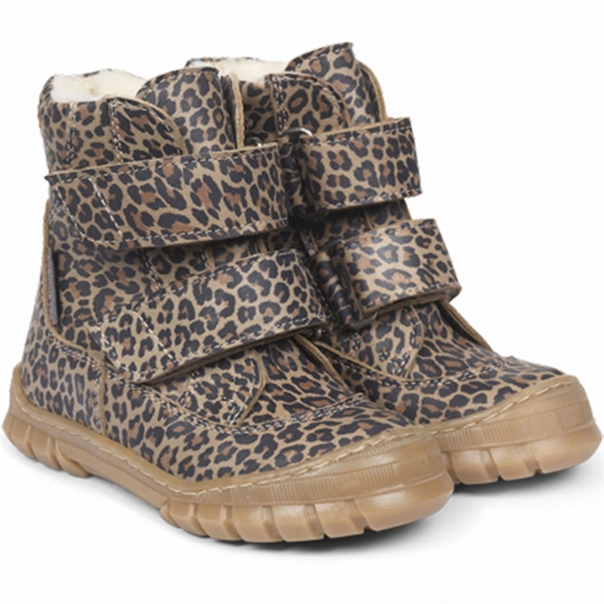 Supportive sole slip-resistant Angulus Tex Boots w Velcro Leopard