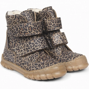 Supportive sole slip-resistant Angulus Tex Boots w Velcro Leopard