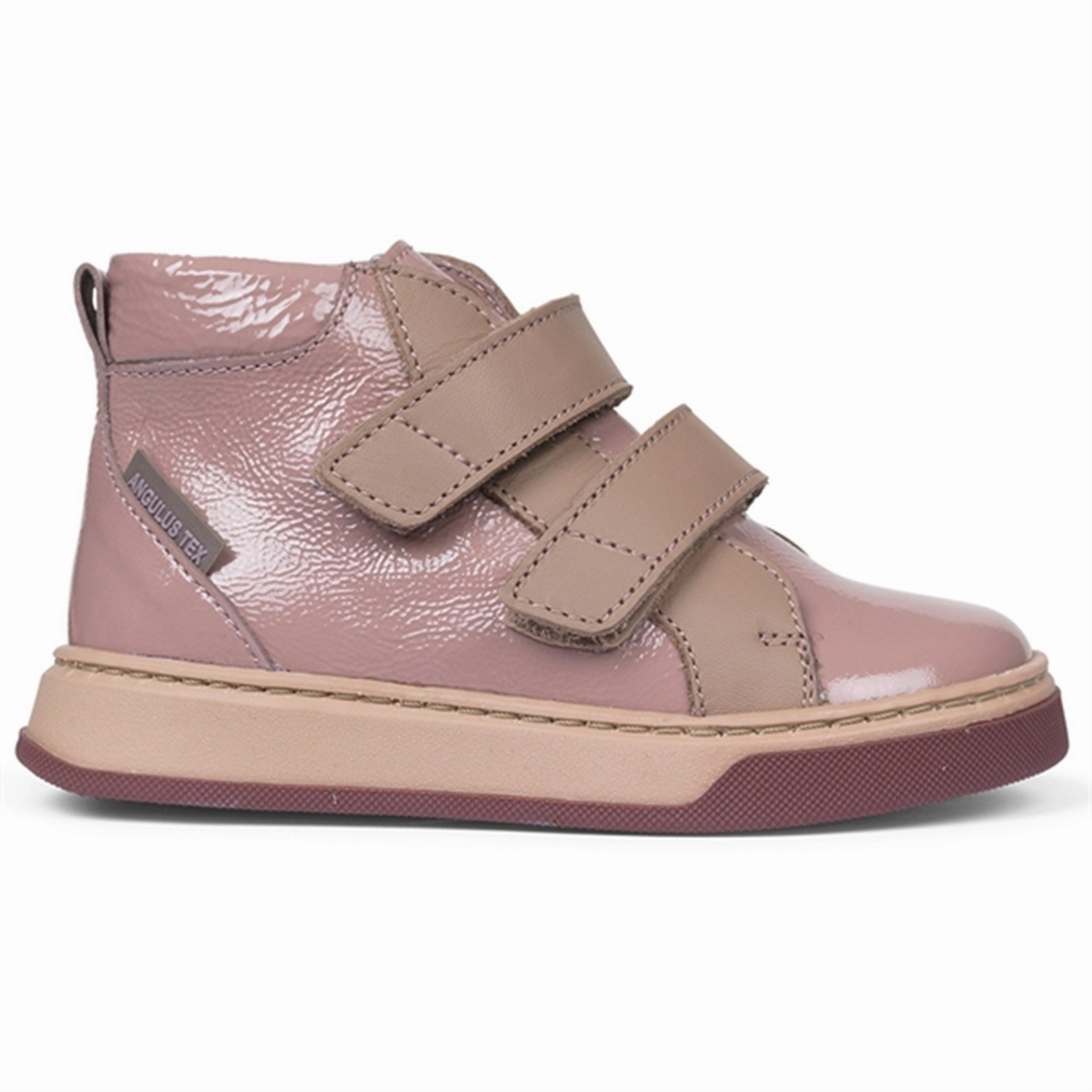 Angulus Tex Boots w Velcro Old Rose/Make-up Leather Cool Suede Feel