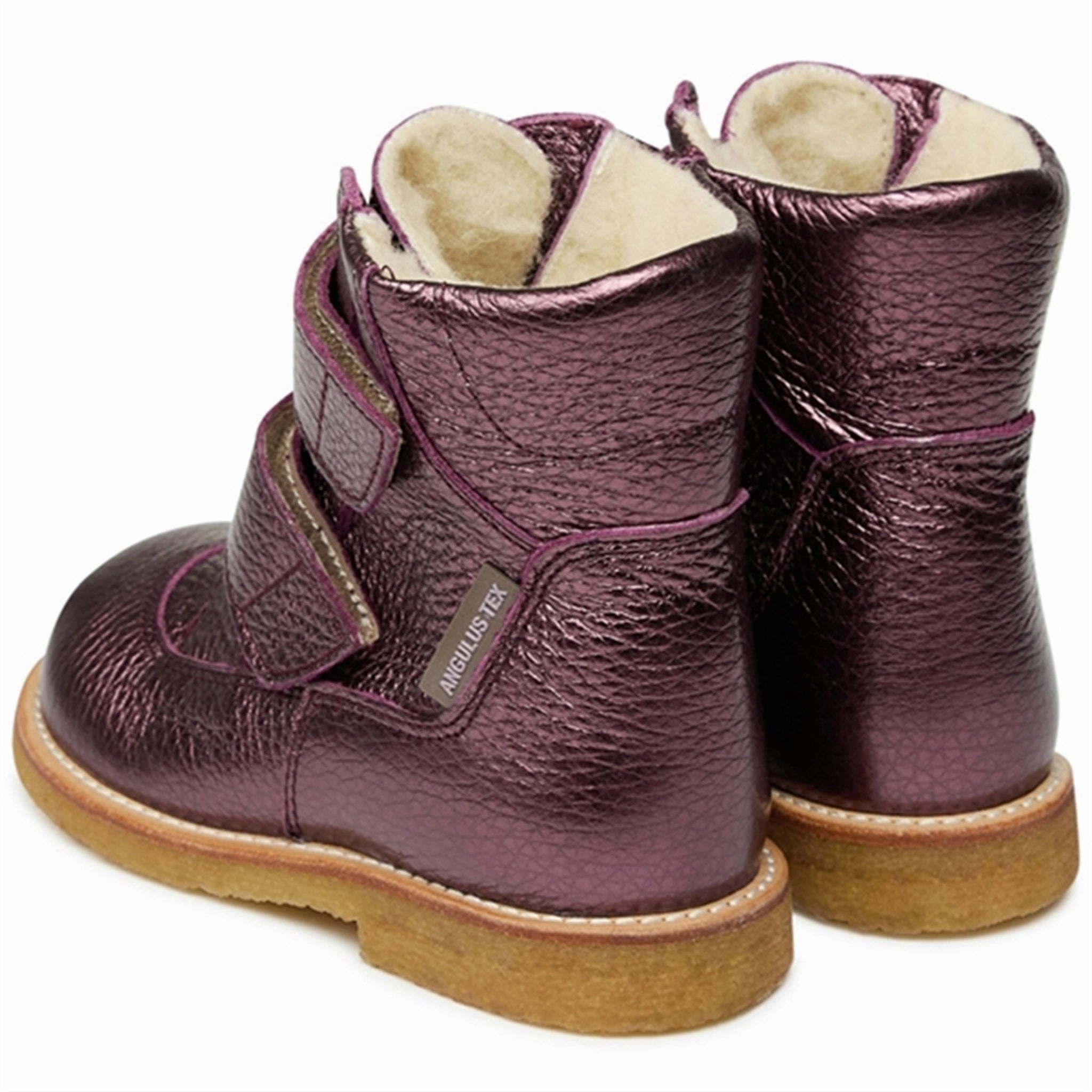 Weekend Fit Wide Sole Angulus Tex Boots w Velcro Plum Shine