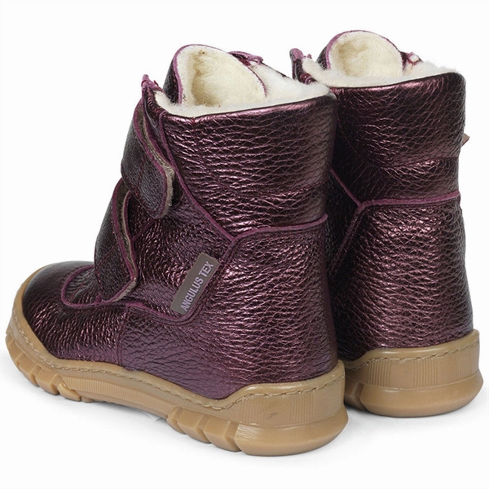 Stylish And Functional Angulus Tex Boots w Velcro Plum Shine
