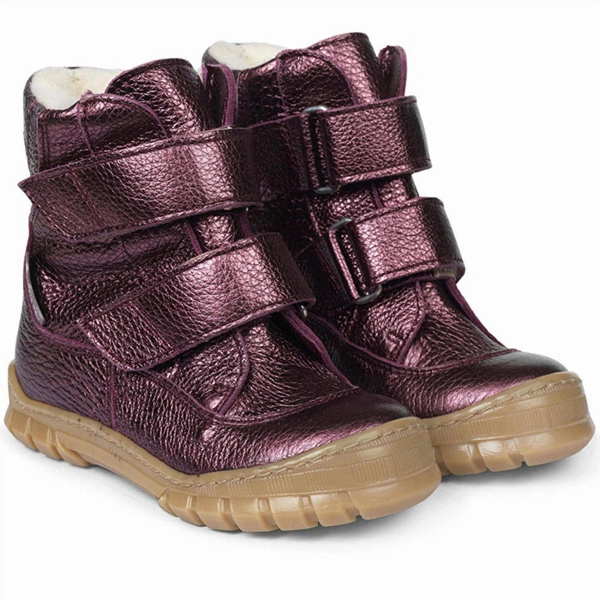 Angulus Tex Boots w Velcro Plum Shine Durable Shell Urban Traveler