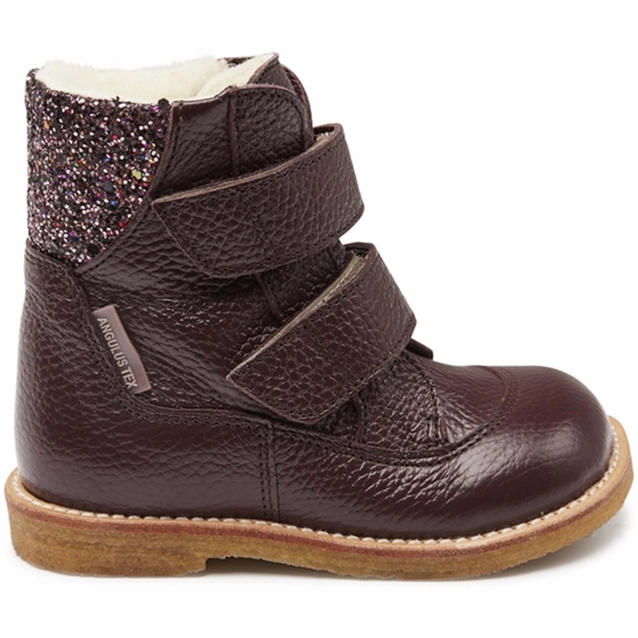 Angulus Tex-Boots With Velcro Bordeaux/Bordeaux Multi Glitter Smart Style All terrain