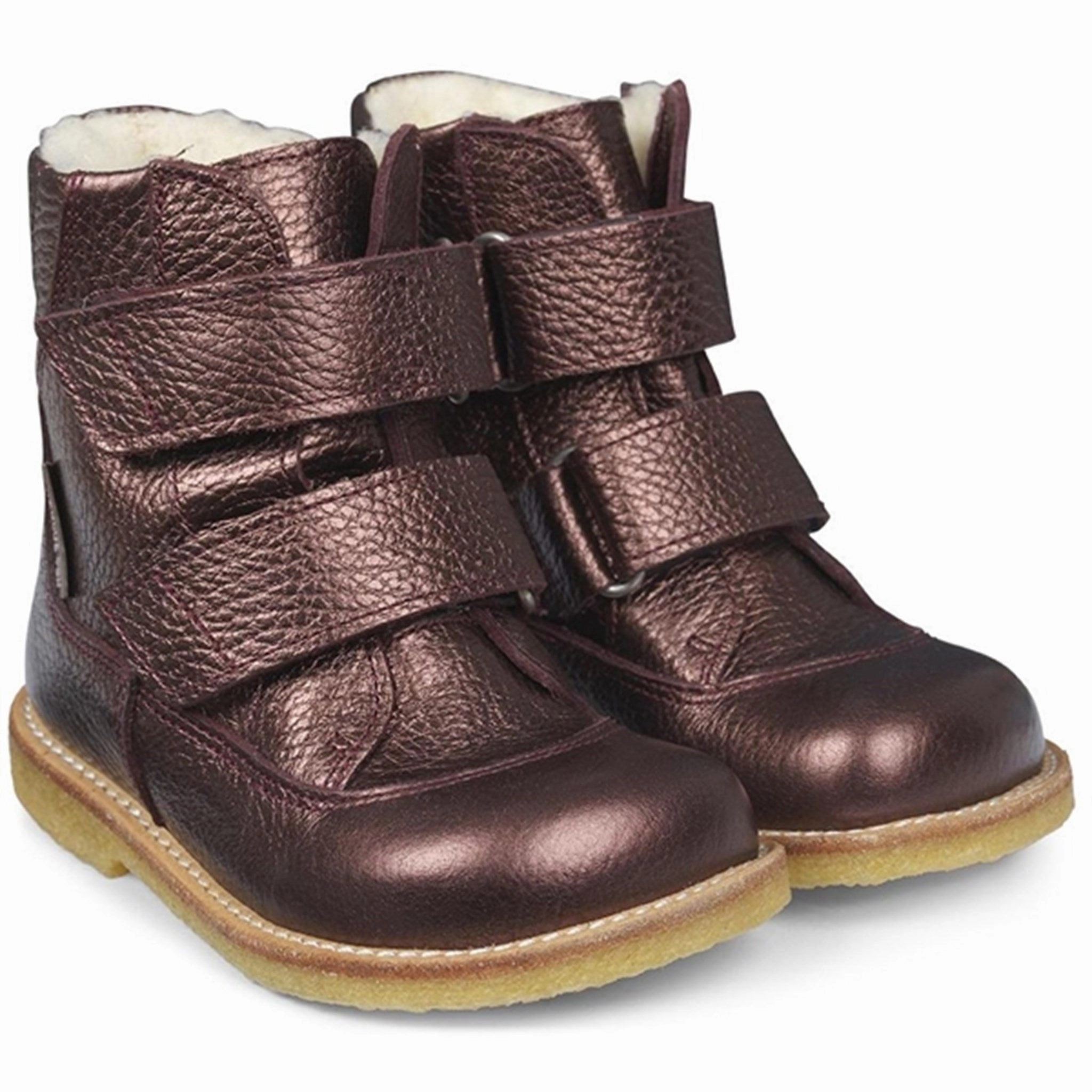Angulus Tex-Boots With Velcro Bordeaux Shine Support Foot