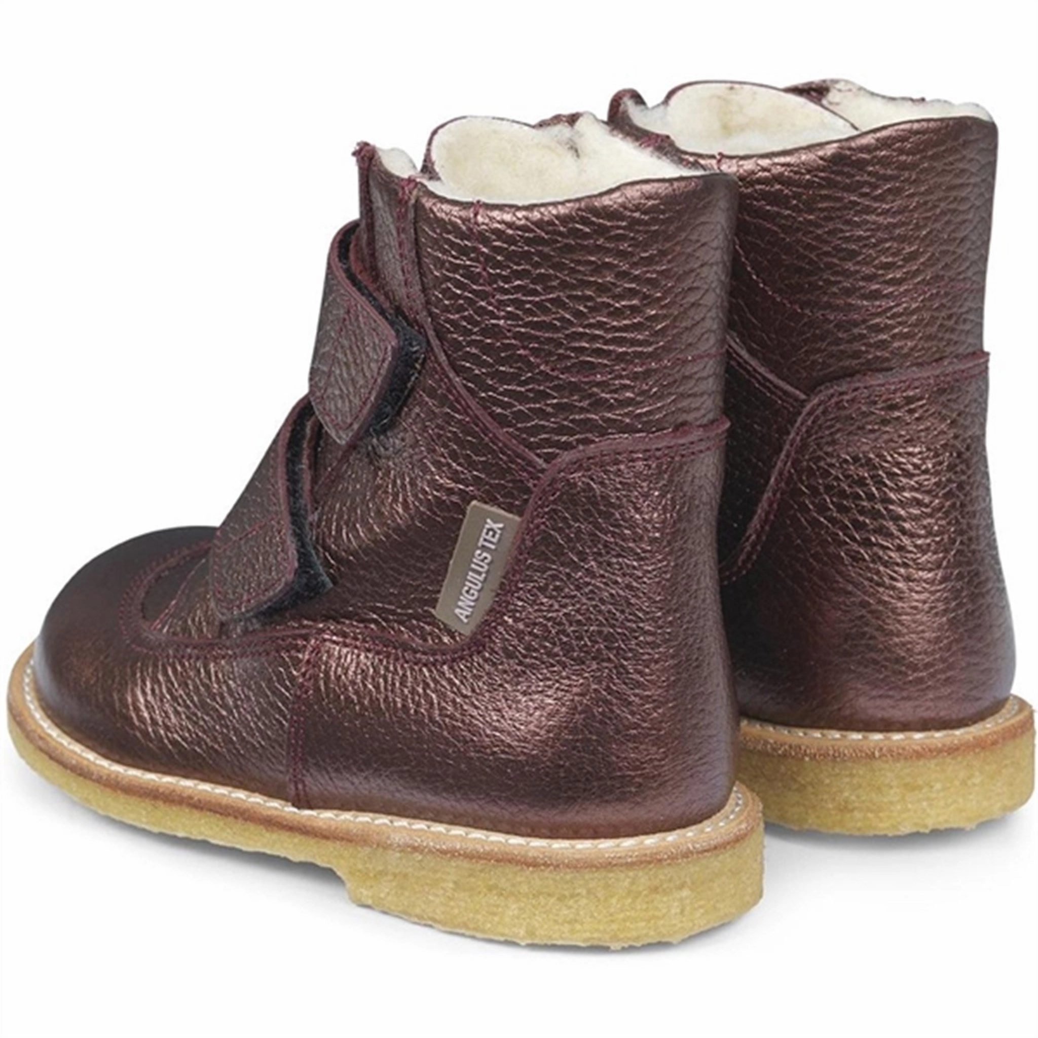 Angulus Tex-Boots With Velcro Bordeaux Shine Rugged Built Cold Climate