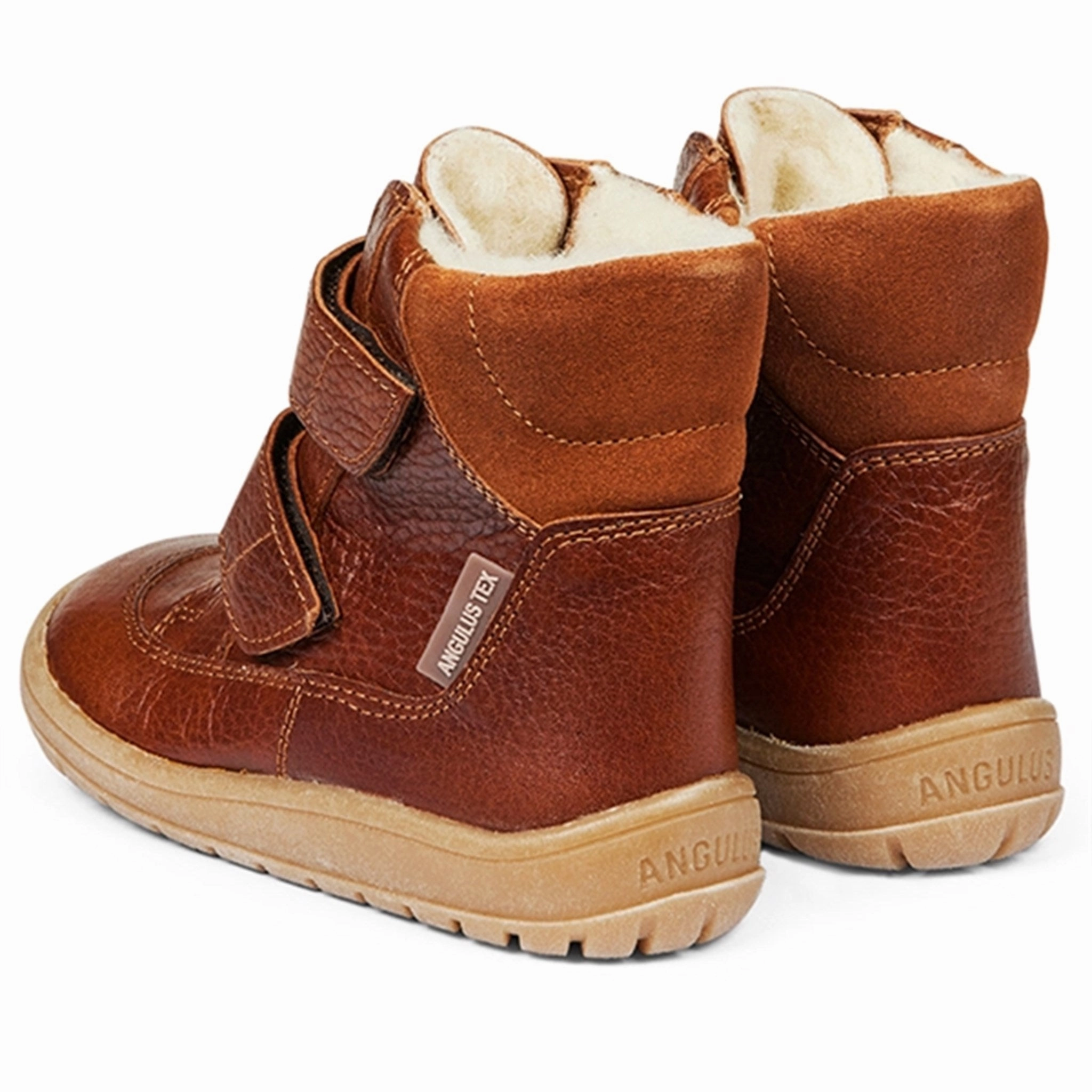 Angulus Tex-Boots With Velcro Cognac/Cognac All Weather Urban Commute