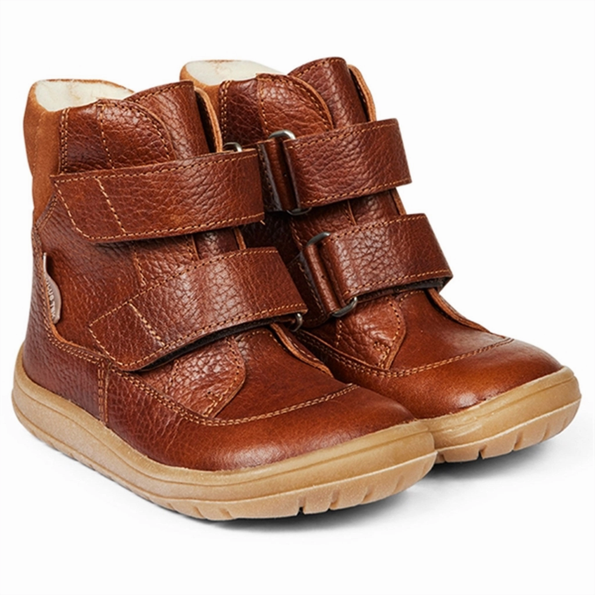 Angulus Tex-Boots With Velcro Cognac/Cognac Long Travel Effortless Look