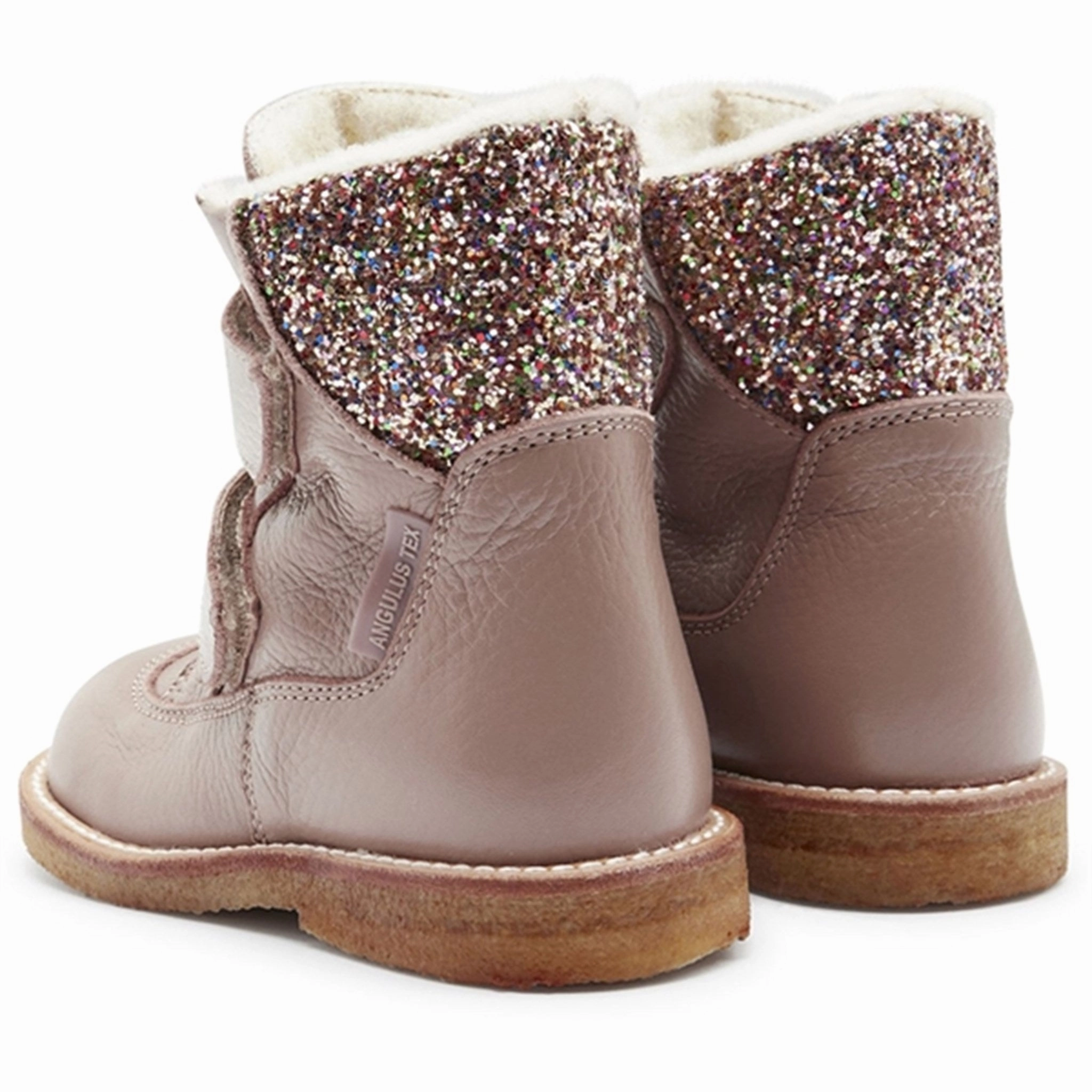 Angulus Tex-Boots With Velcro Make Up/Multi Glitter Padded Interior Work Commute Anti Odor Cold Climate