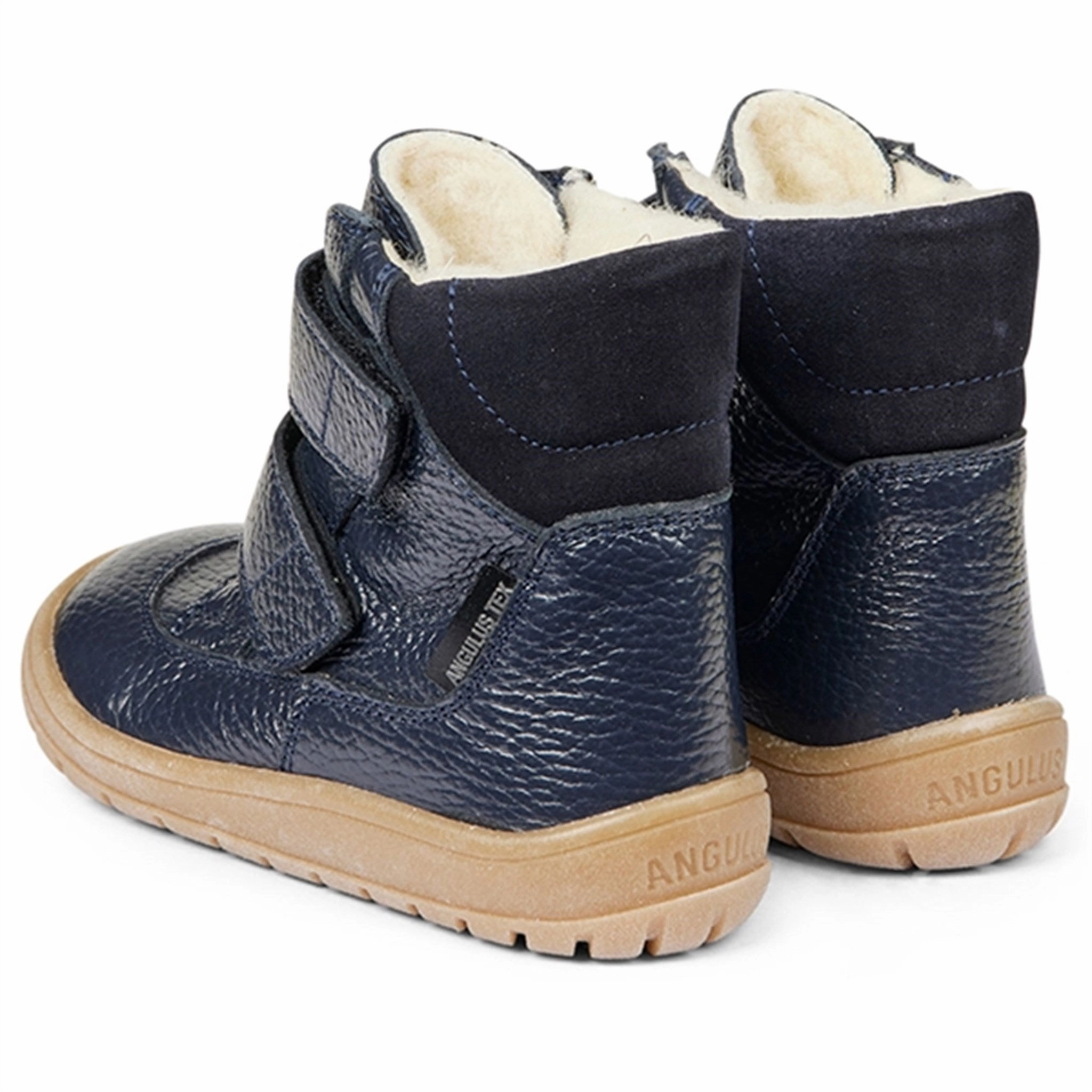 Breathable Rough Trail Hiker Reinforced Form Weekend Camping Angulus Tex-Boots With Velcro Navy/Navy