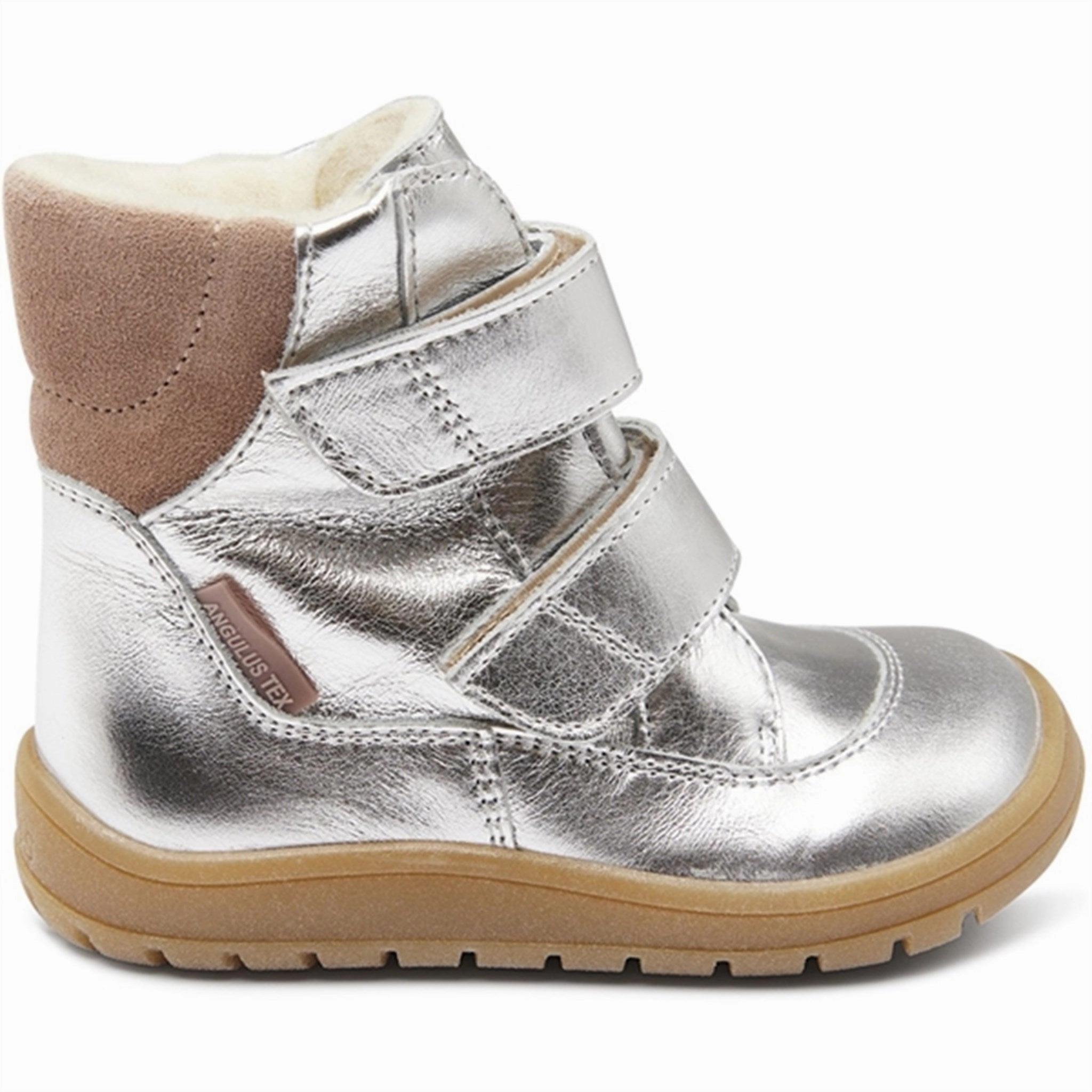 Minimalist Appeal Angulus Tex-Boots With Velcro Silver/Pale Mauve