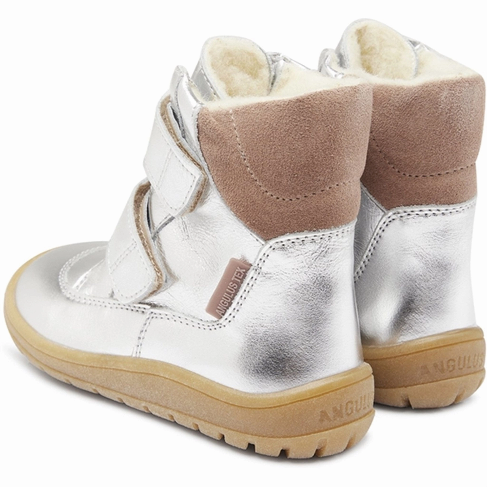 Padded Interior Outdoor Explorer Angulus Tex-Boots With Velcro Silver/Pale Mauve