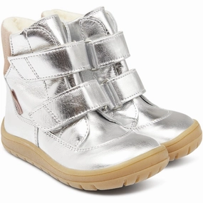 Angulus Tex-Boots With Velcro Silver/Pale Mauve Rugged Look Thermal Core Urban Traveler