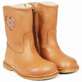 Angulus Tex-Boots With Zipper Almond/Maple Glitter lightweight materials Zip Edge
