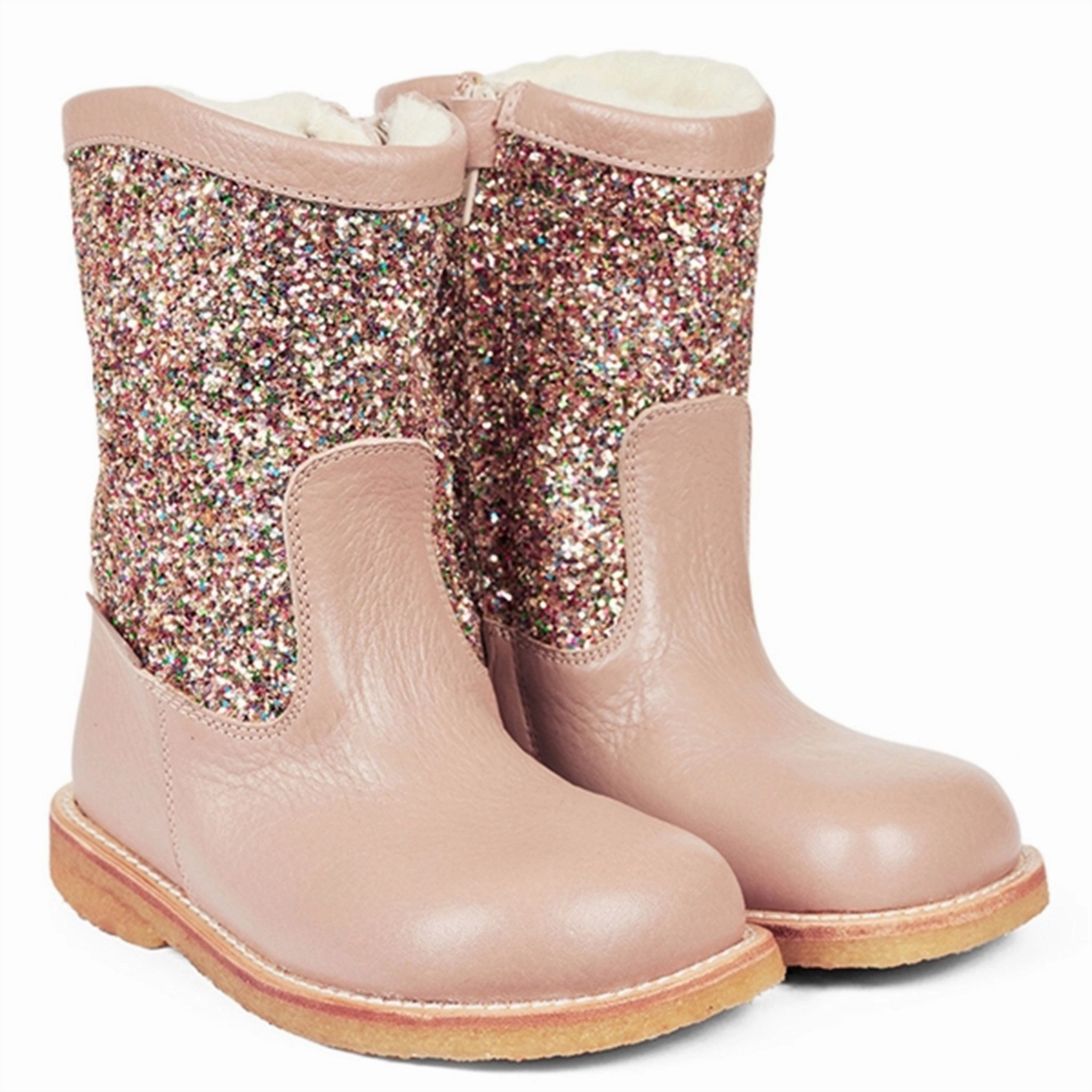 Angulus Tex Boots With Zipper Make Up/Multi Glitter Flexible Movement