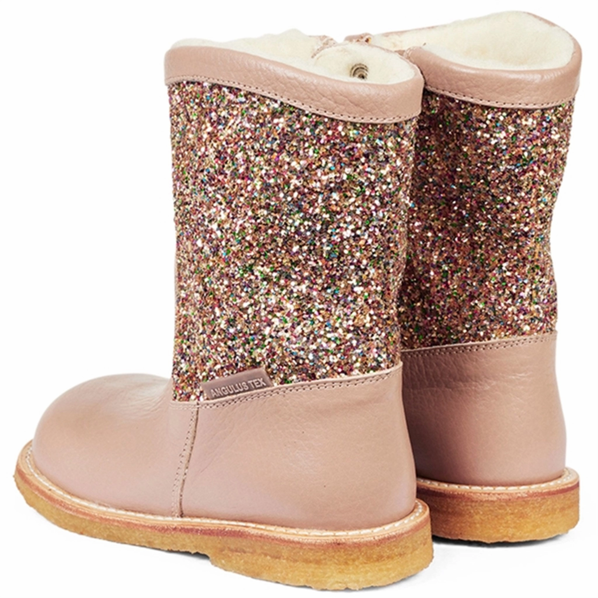 Angulus Tex Boots With Zipper Make Up/Multi Glitter Shockproof waterproof construction