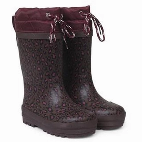 Angulus Thermo Rainboots Plum Leo Print Rugged Built Rural Traveler Toe Protection