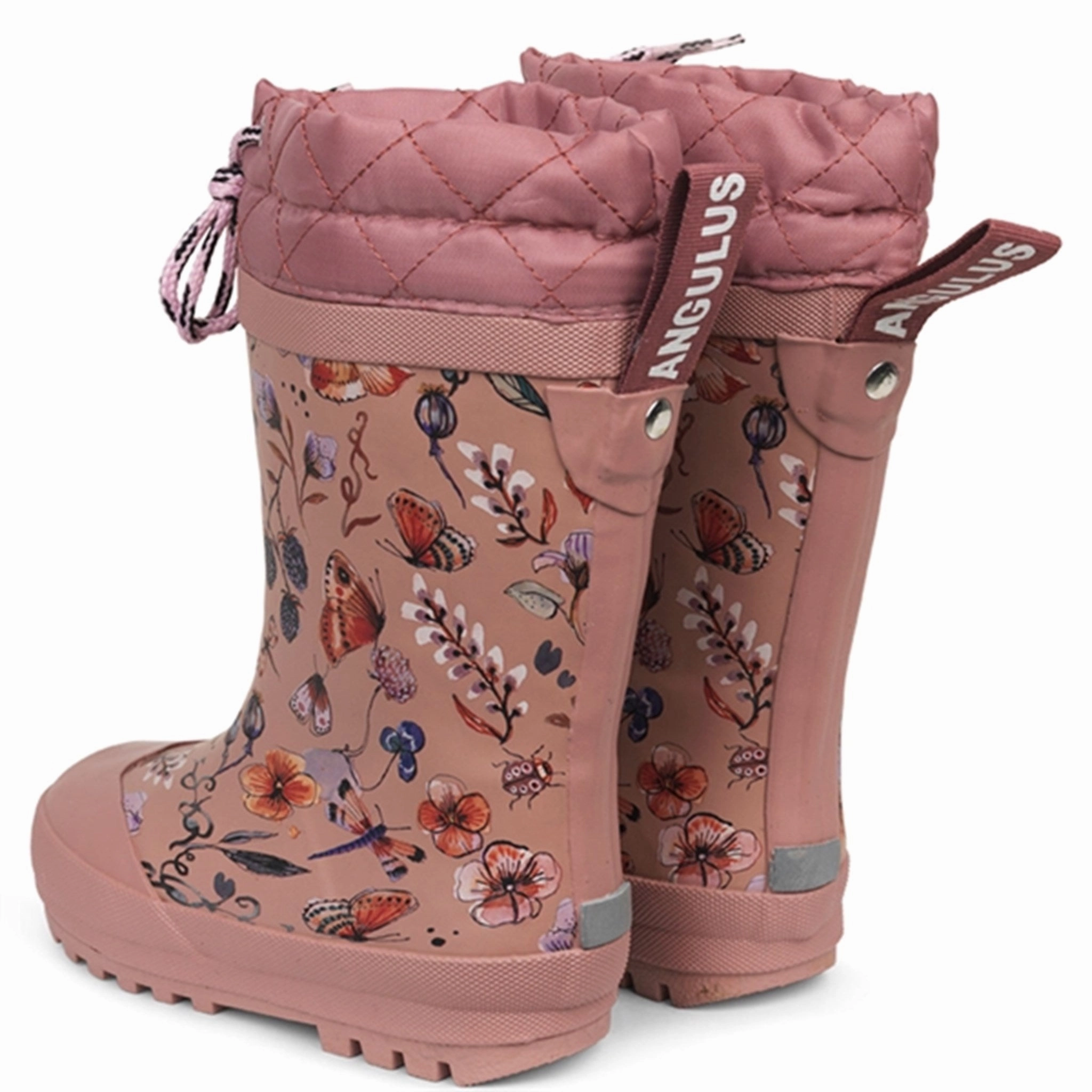 Comfortable ankle support Angulus Thermo Rubber Boots Butterfly Print