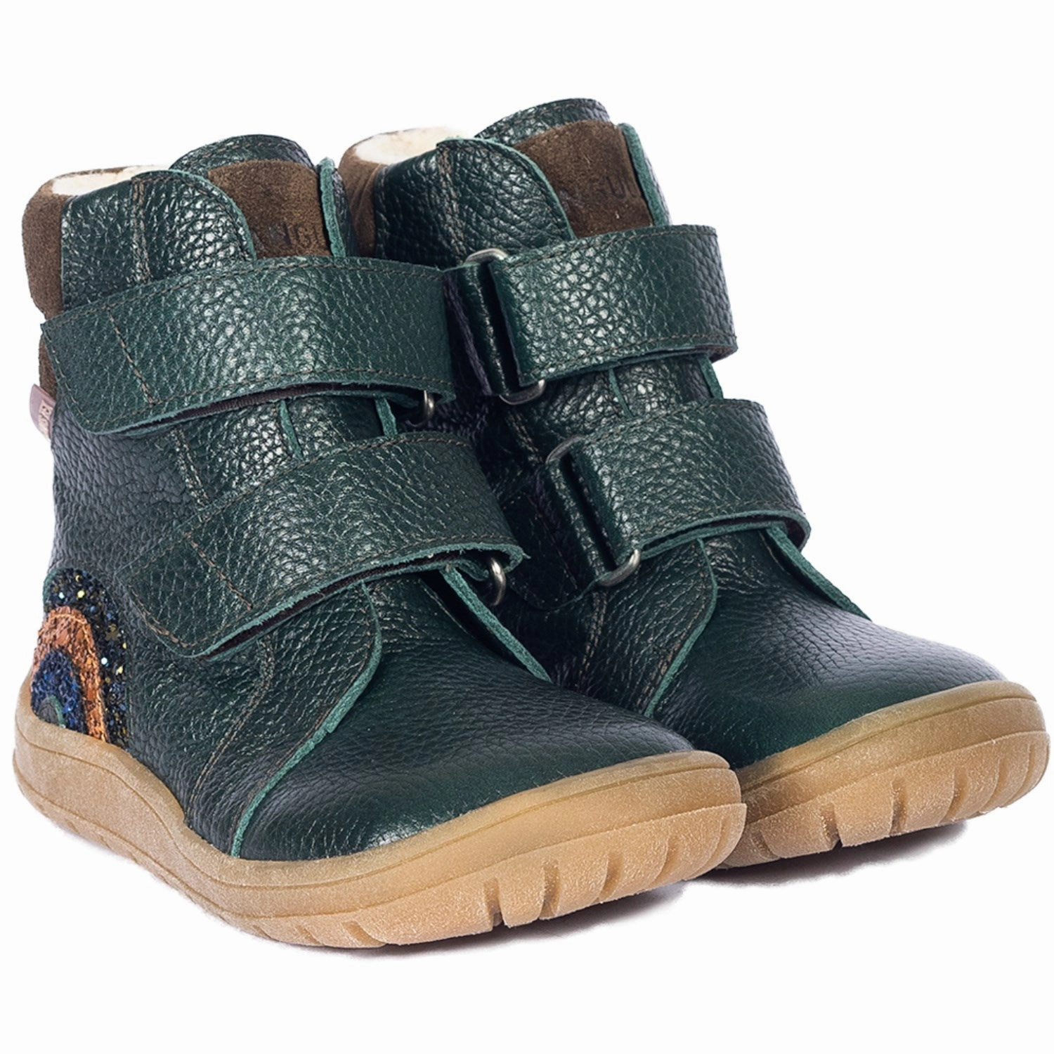 Angulus Deep Teal/Forrest/Glitter Tex Boot with Sparkling Glitter Rainbow Anti Fatigue Grip Strong