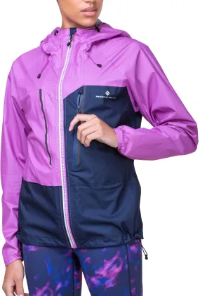 Ronhill Tech Fortify Waterproof Womens Running Jacket - Blue Multi Pocket System