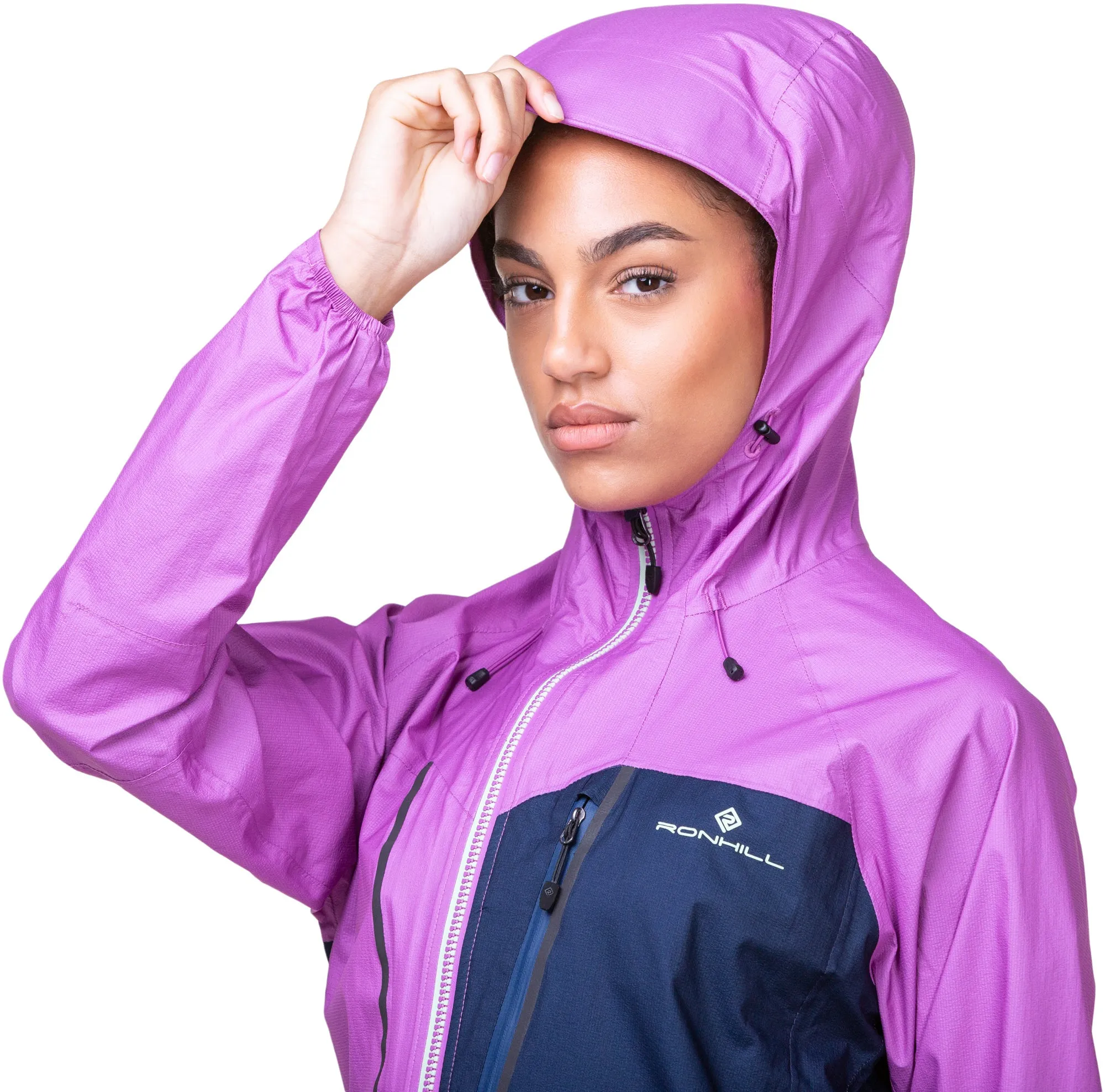 Ronhill Tech Fortify Waterproof Womens Running Jacket - Blue Lightweight Outerwear