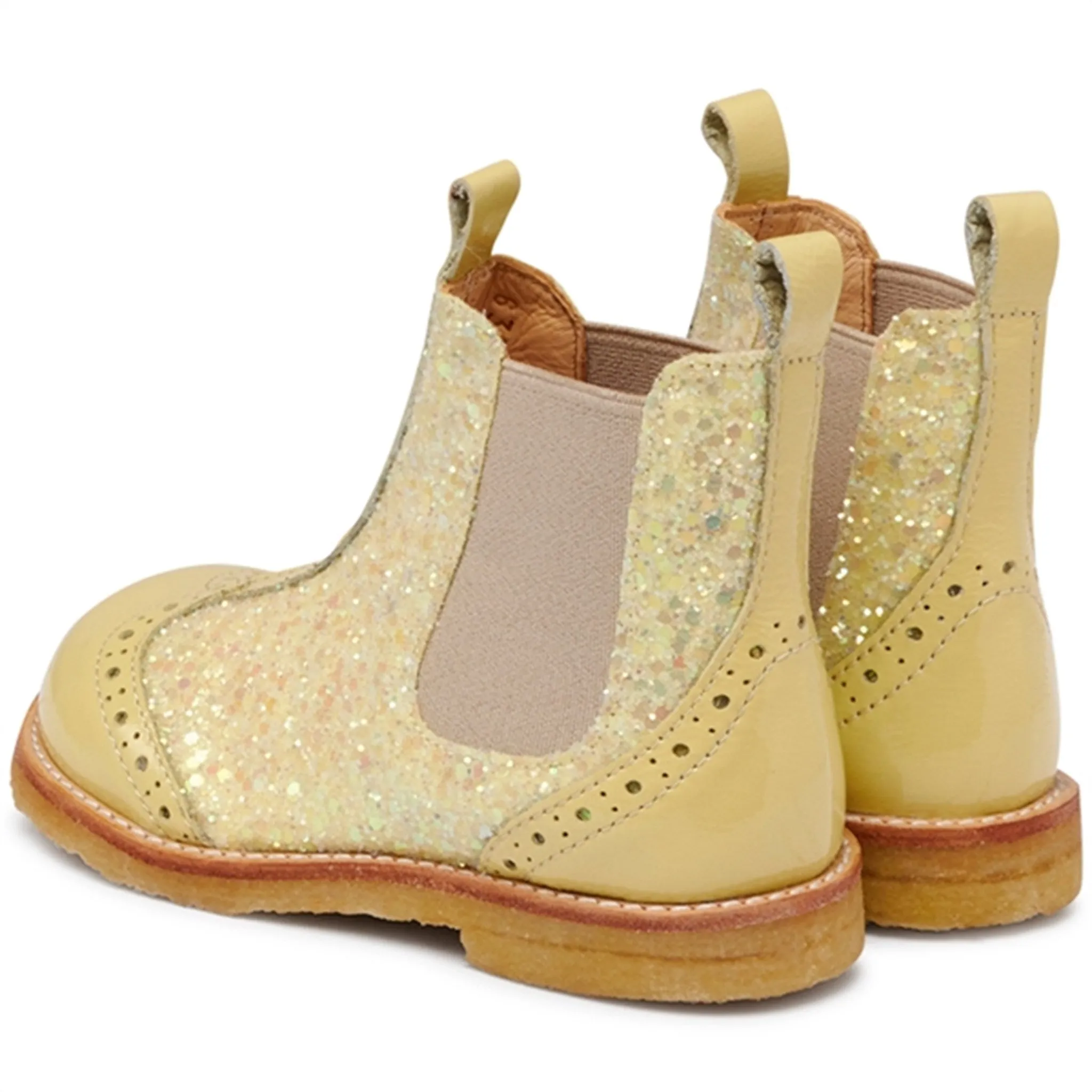 Breathable All Day Worker Angulus Chelsea W. Elastic Band Light Yellow/Light Yellow Glitter/Beige