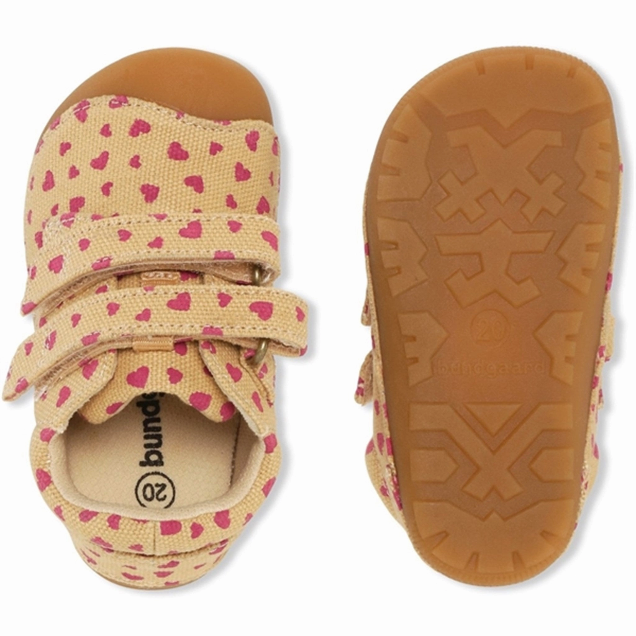 Outfit Essential Family Hike Bundgaard Prewalker Petit Strap Canvas Beige Hearts