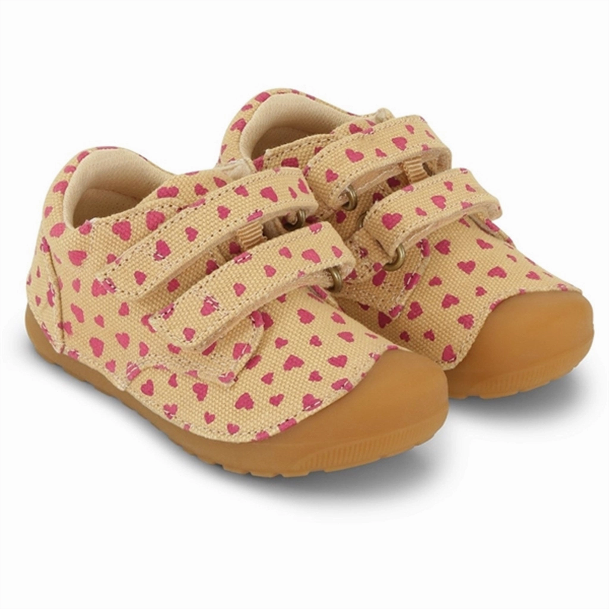 Bundgaard Prewalker Petit Strap Canvas Beige Hearts outdoor chill Wood Step