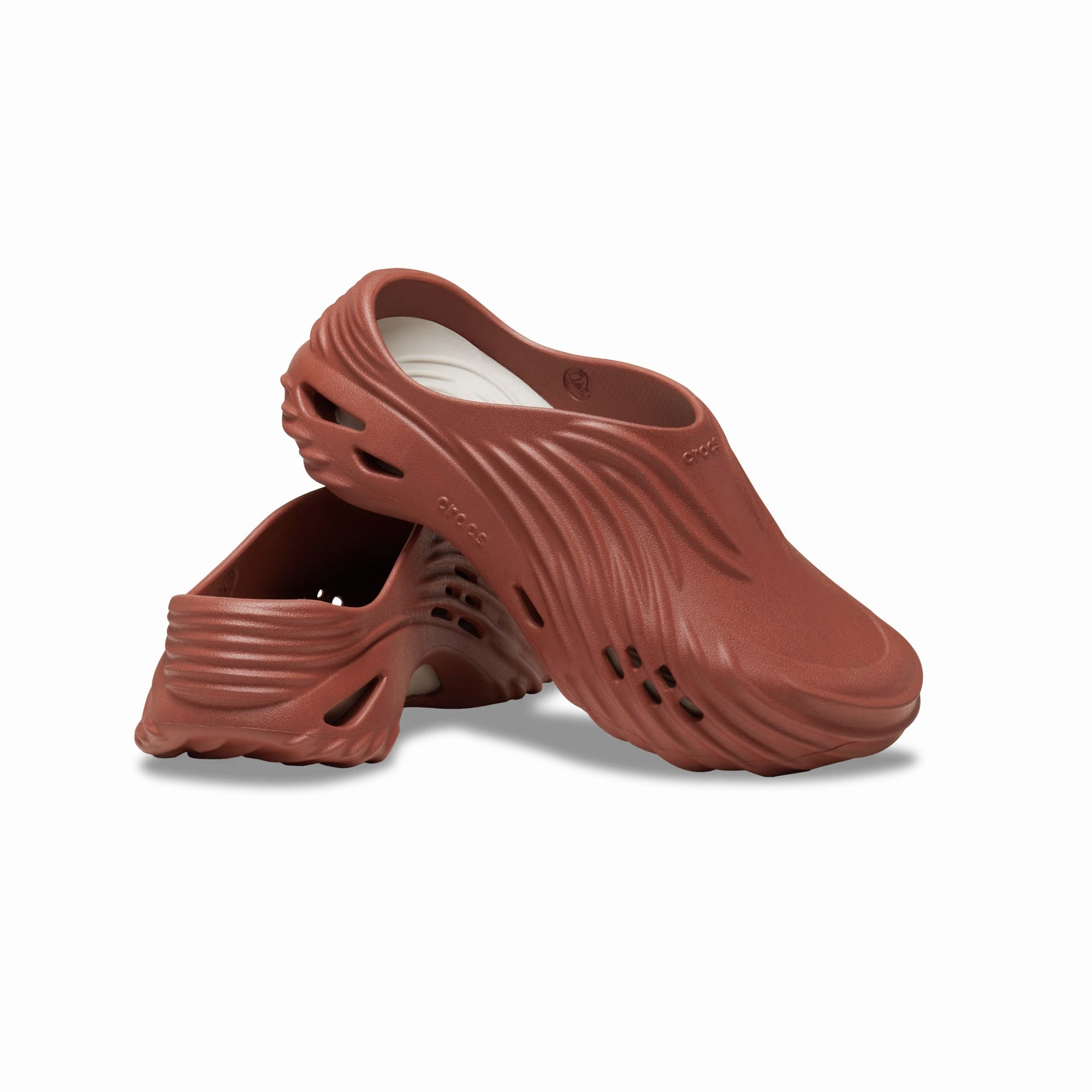 Crocs Mens Echo Wave "Rust" Sandal Clogs Runners with High Arches