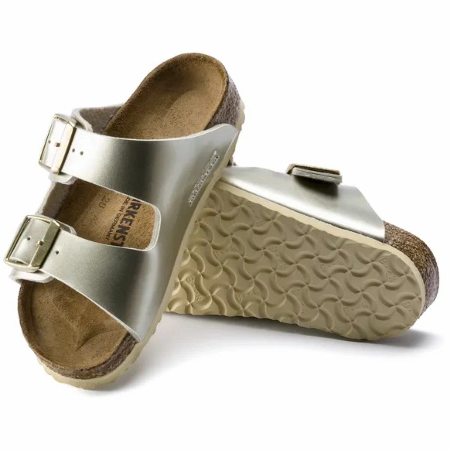 Birkenstock Arizona Kids BF Electric Metallic Gold Heel Stabilizer Cozy Slip