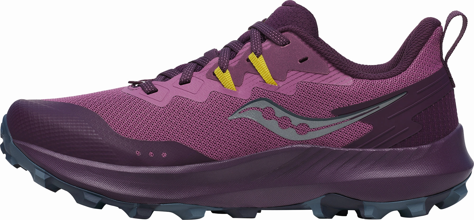 soft - midsole - feature shoes Comfortable Footwear Saucony Peregrine 14 Womens Trail Running Shoes - Purple