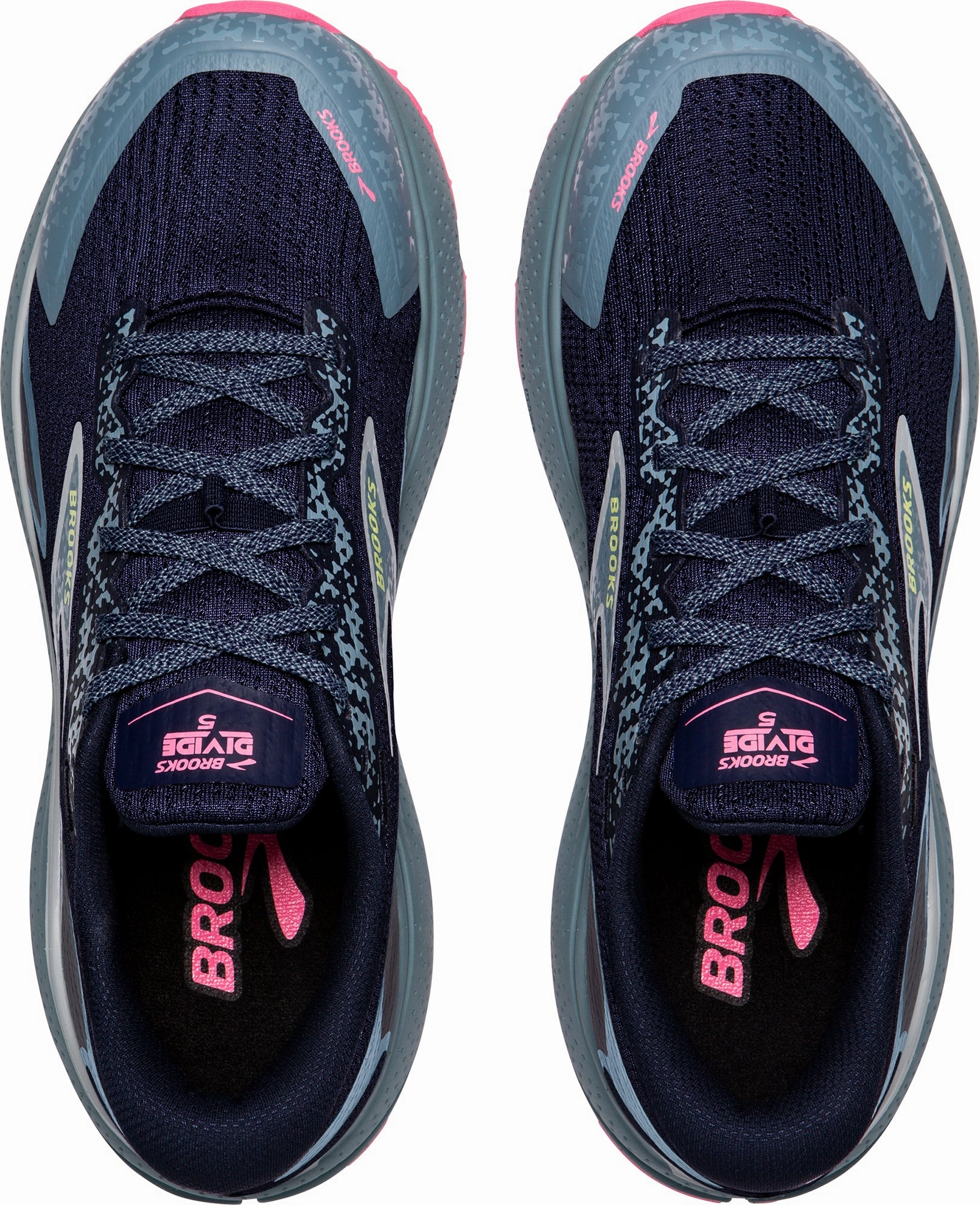 Brooks Divide 5 Womens Trail Running Shoes - Blue Multi Directional Grip Pattern