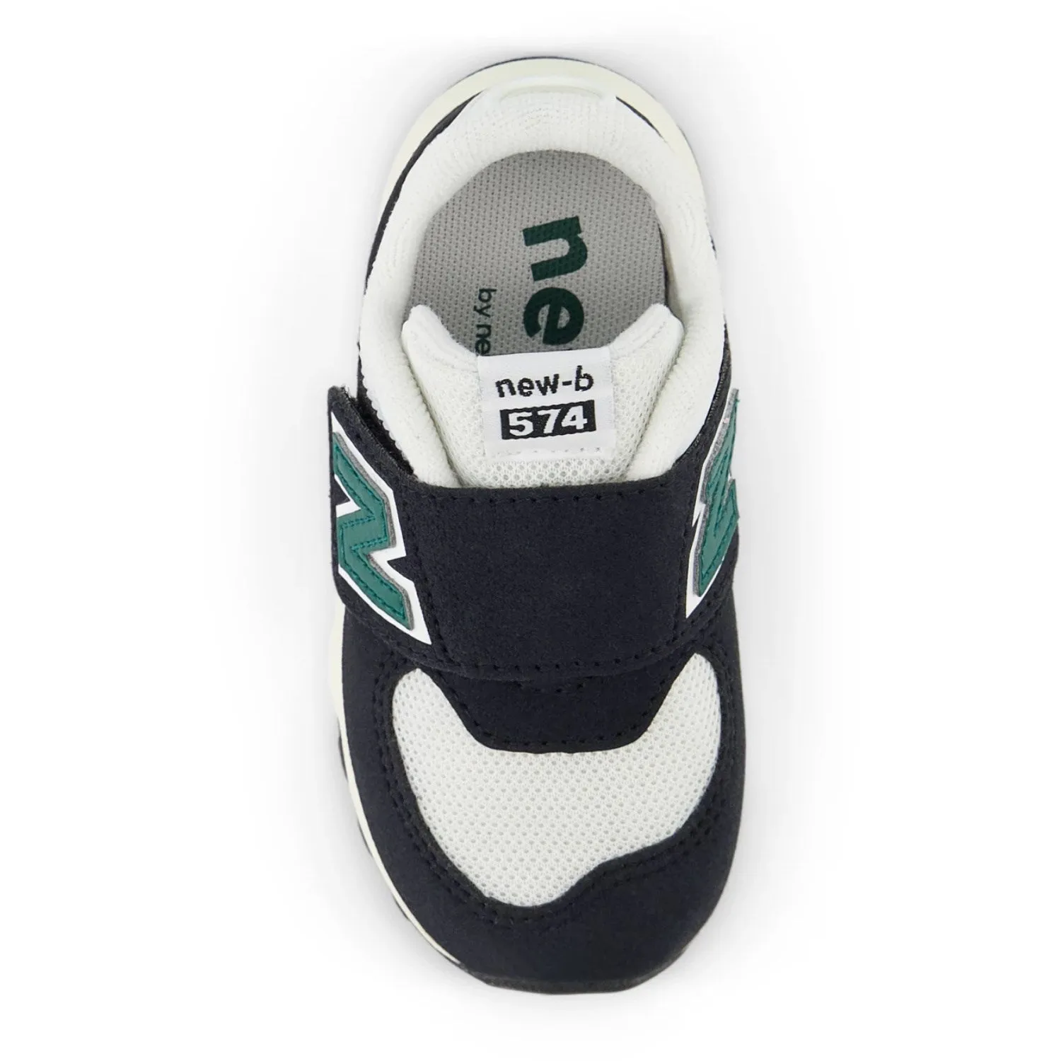 New Balance Black 574 Kids NEW-B Hook & Loop Sneakers Gym Approved Impact Dispersing Core