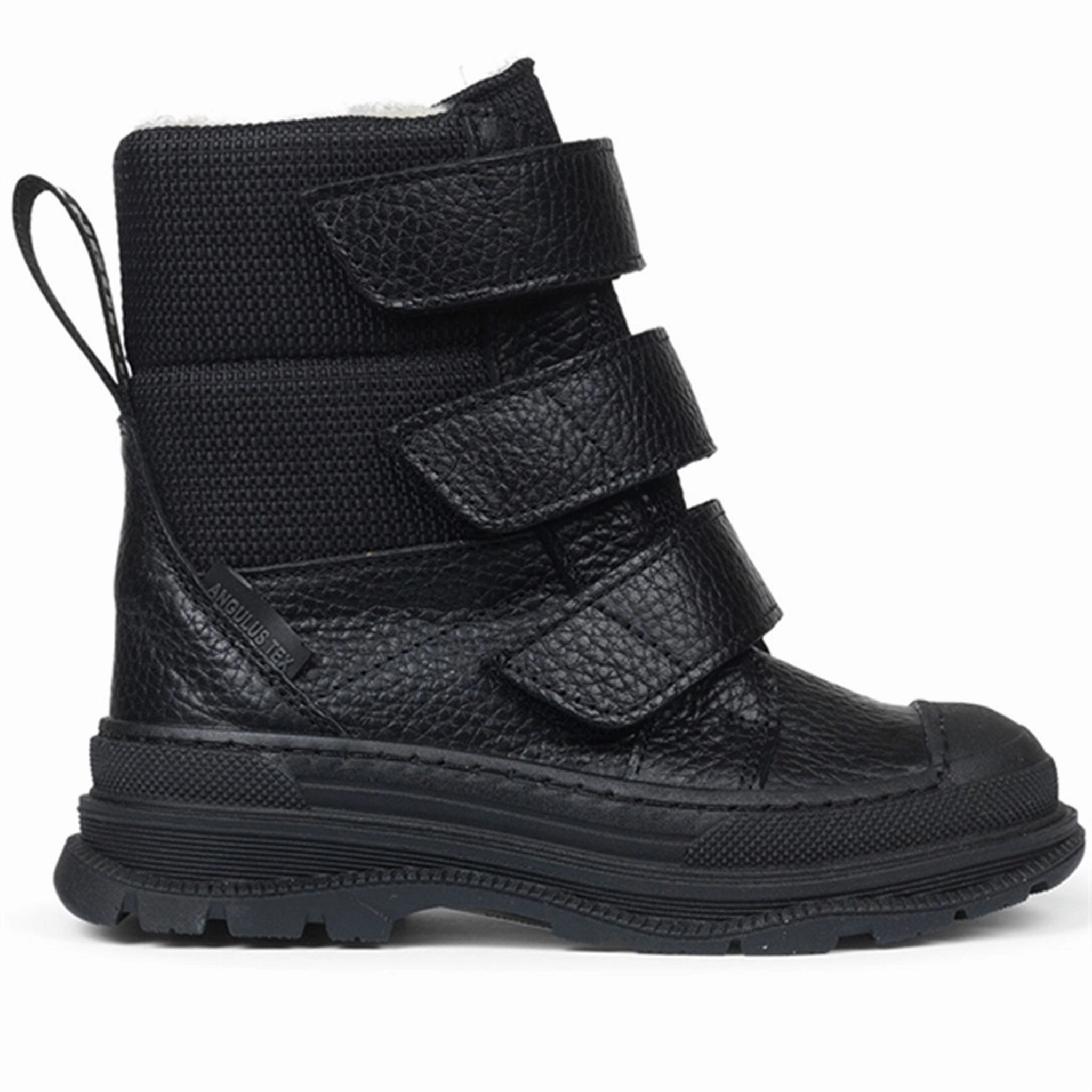 Angulus Tex-Boots w Velcro And Wool Lining Black All Day Comfort Design