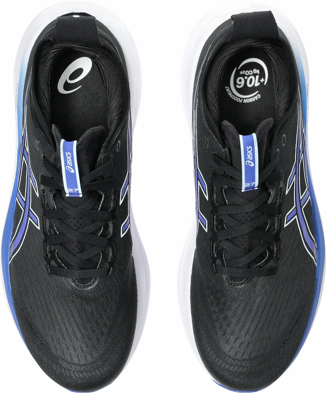 Rebound Axis Technology Asics Gel Nimbus 27 Mens Running Shoes - Black